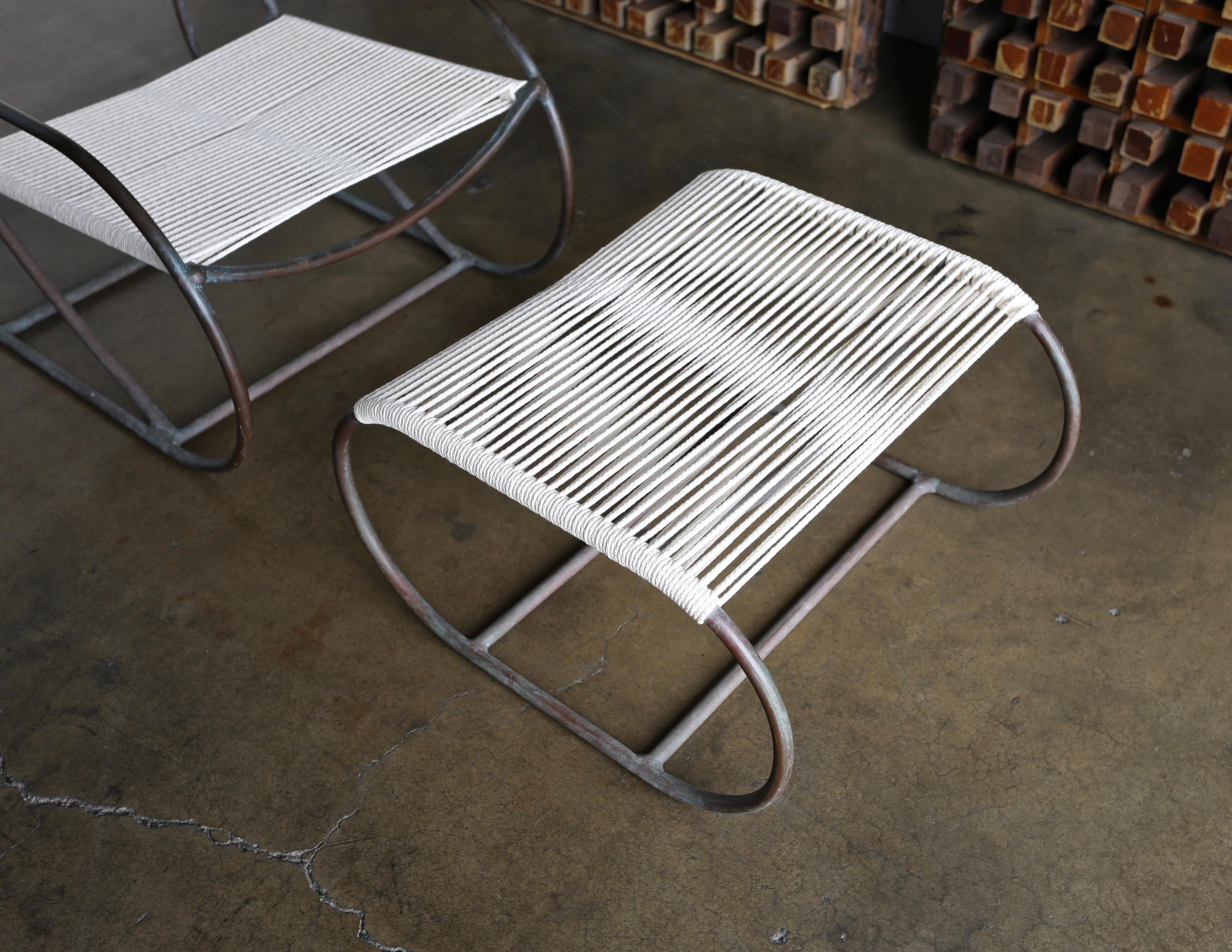  Bronze Outdoor Lounge Chair and Ottoman by Kipp Stewart for Terra of California 6