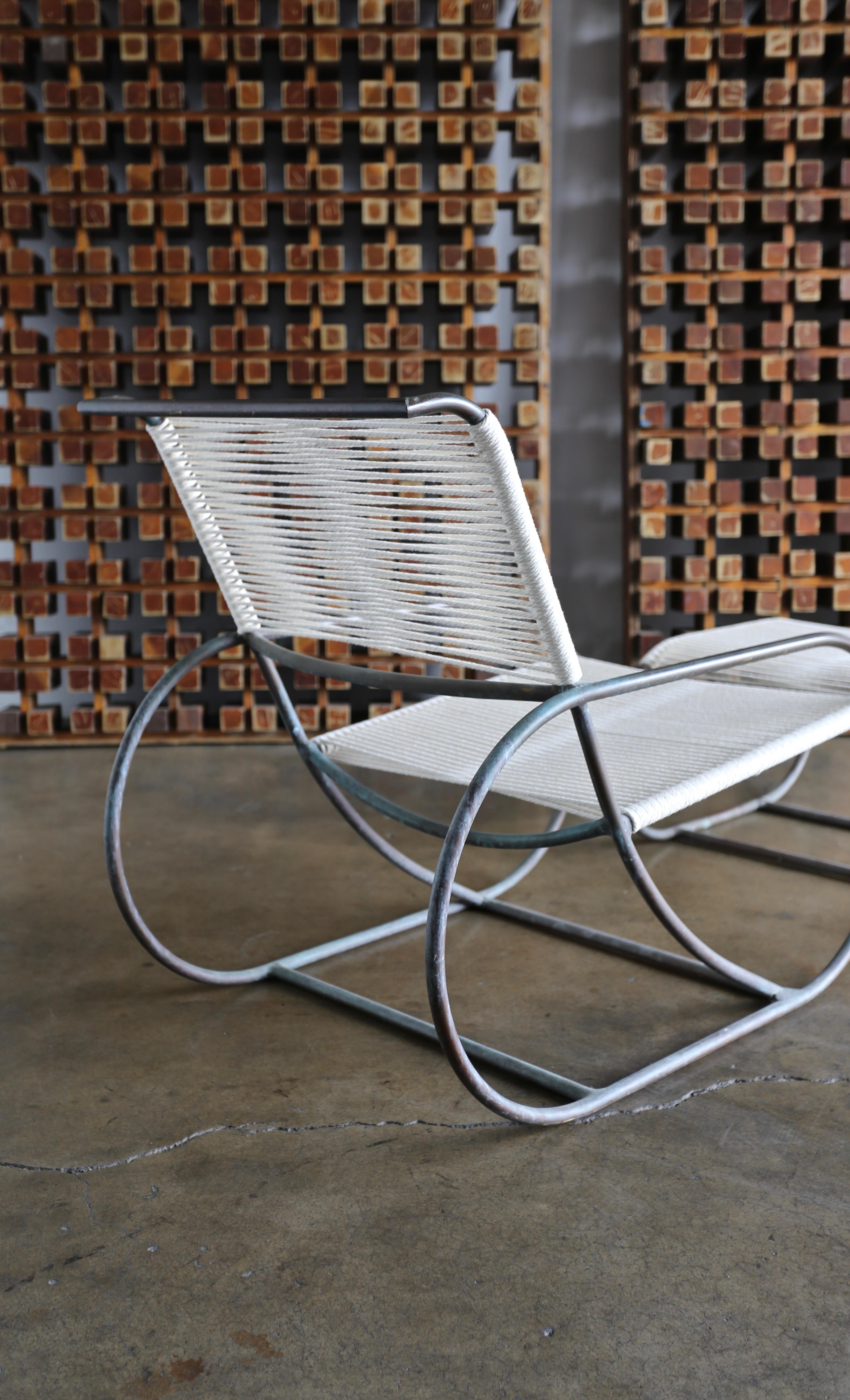  Bronze Outdoor Lounge Chair and Ottoman by Kipp Stewart for Terra of California 2