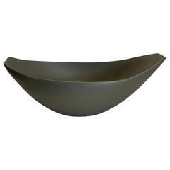 Bronze Oval Shaped Fine Ceramic Bowl, Italy