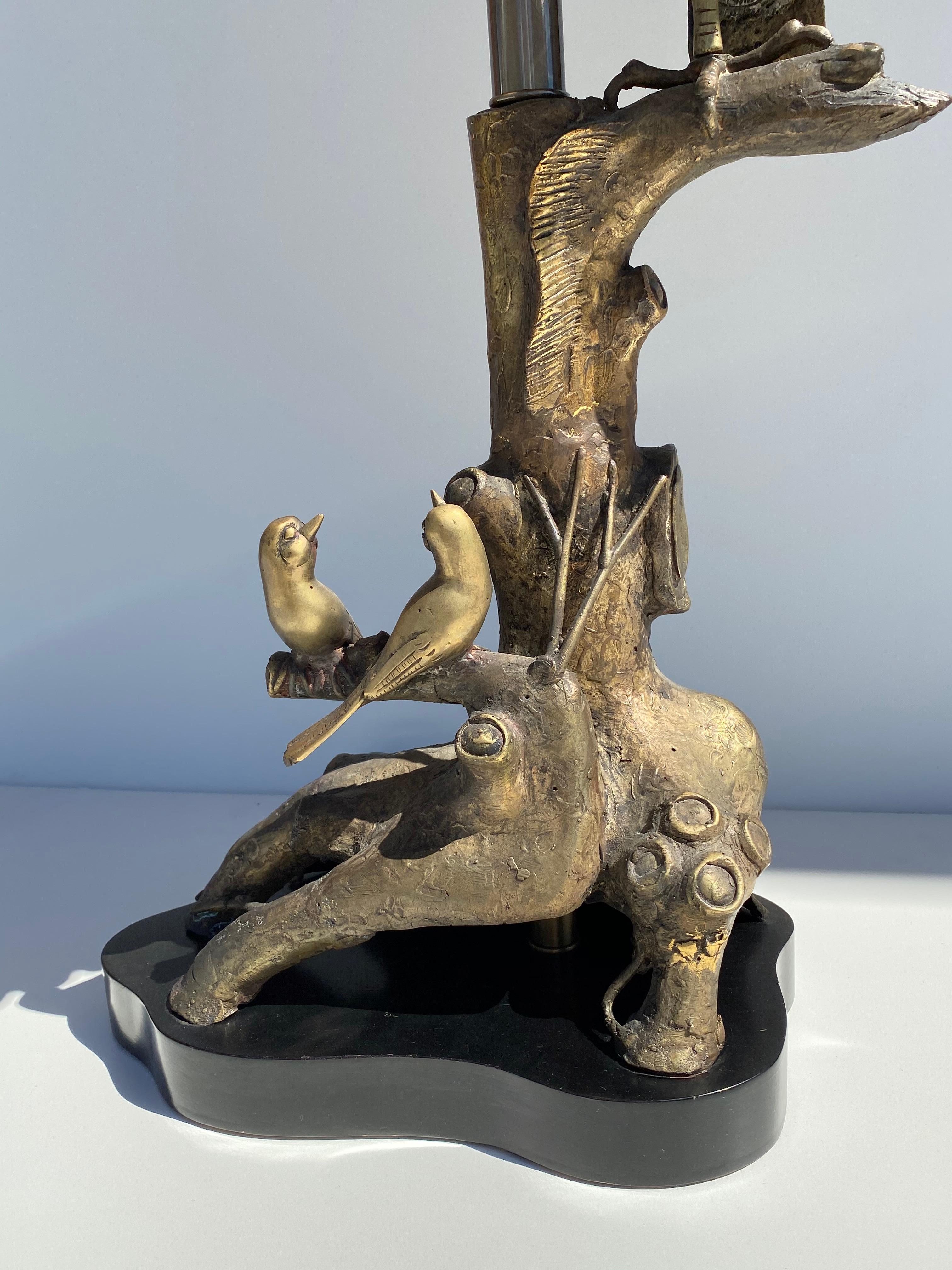 Patiné Lampe hibou en bronze de Marbro en vente