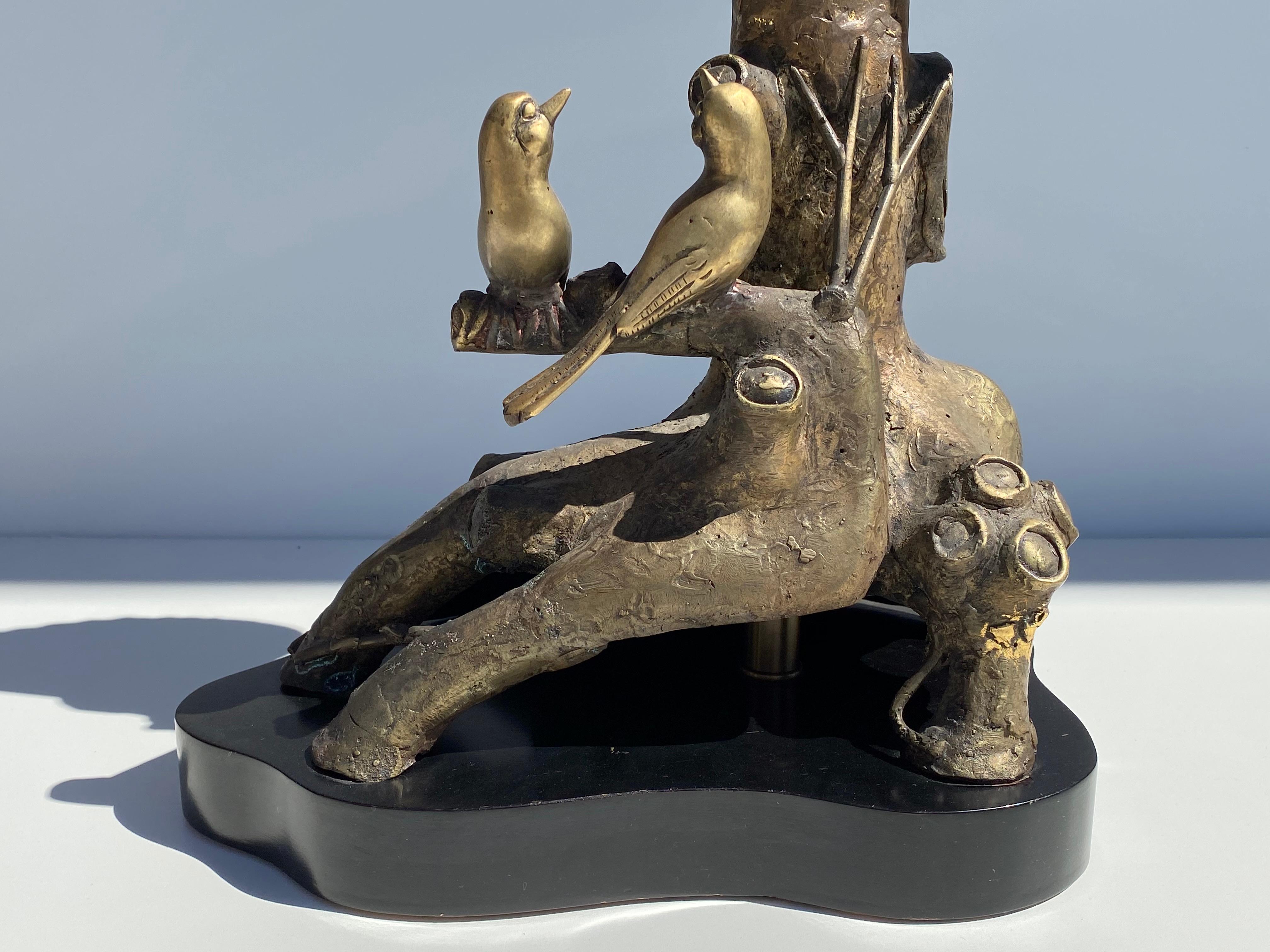 Lampe hibou en bronze de Marbro Bon état - En vente à North Hollywood, CA