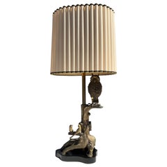 Retro Bronze Owl Lamp by Marbro