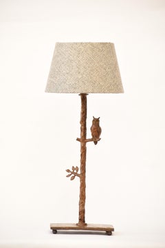 Bronze Owl Table Lamp - handmade