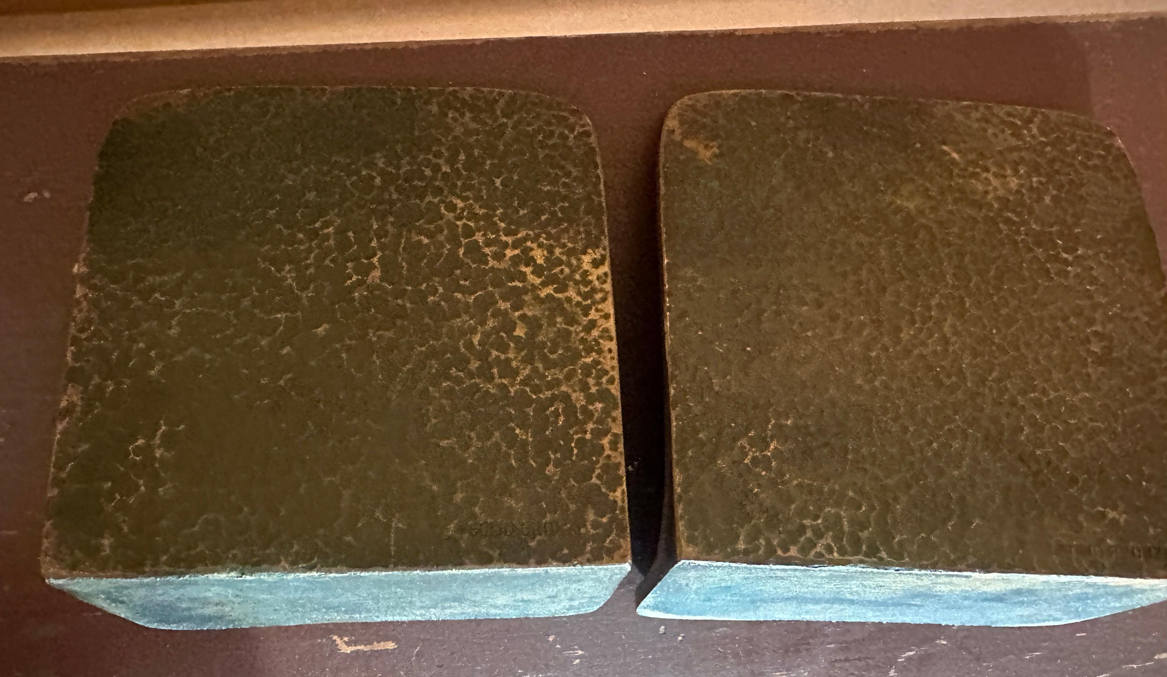 Américain Serre-livres indiens peints en bronze - Paire en vente