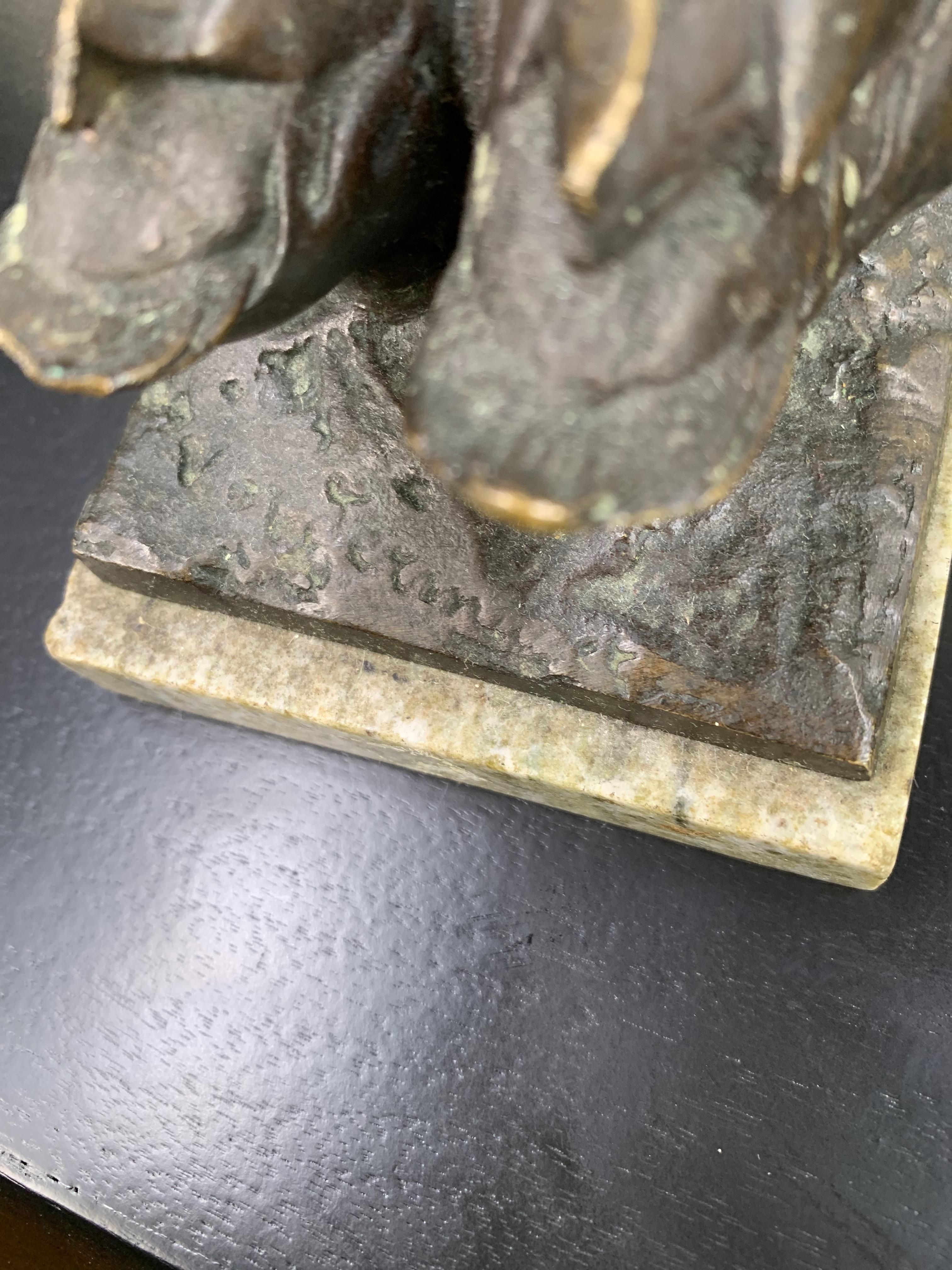 European Bronze Pair of Ducks by Ludwig Vordermayer on a Marble Plinth For Sale