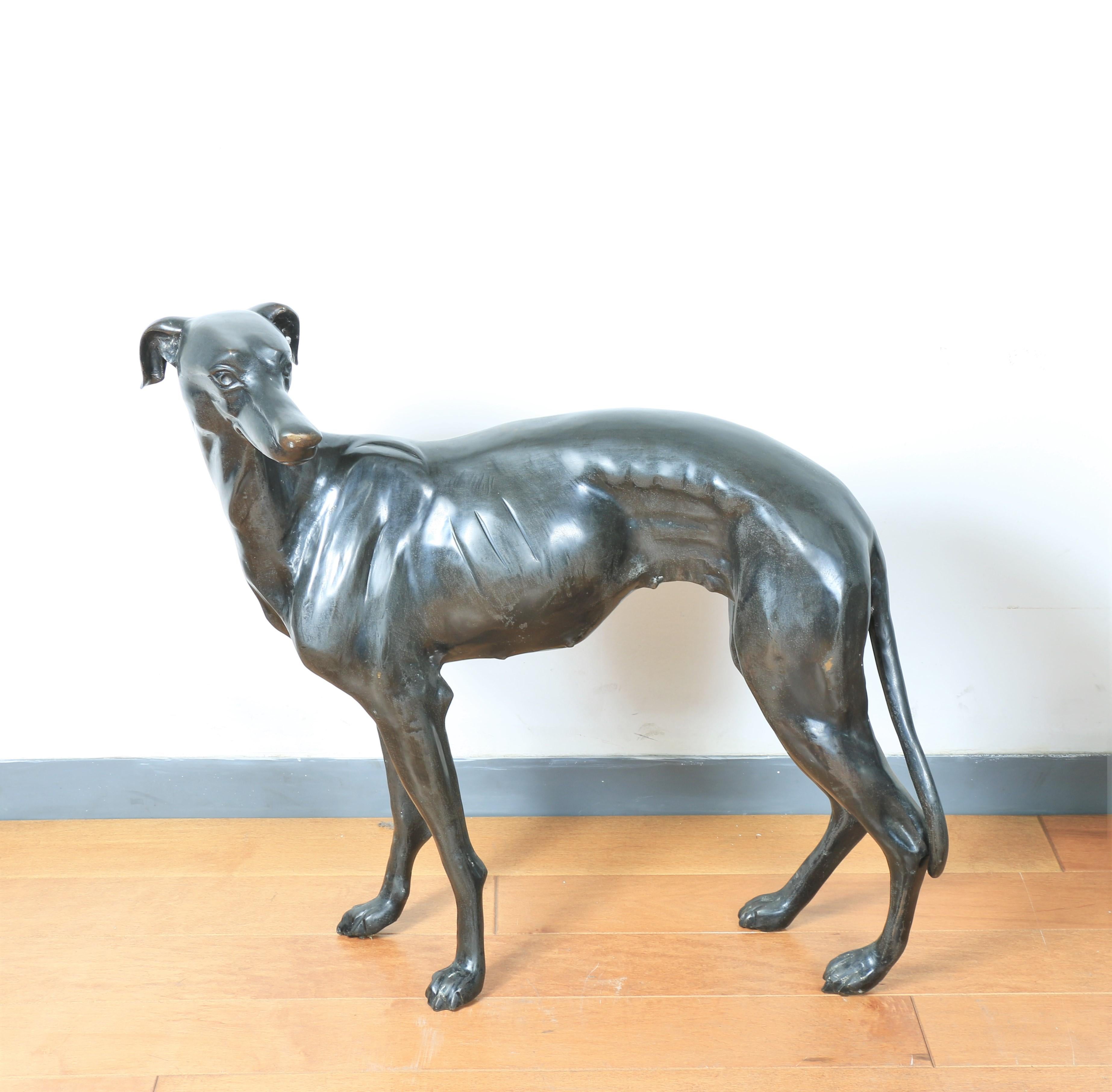bronze greyhound dog statues