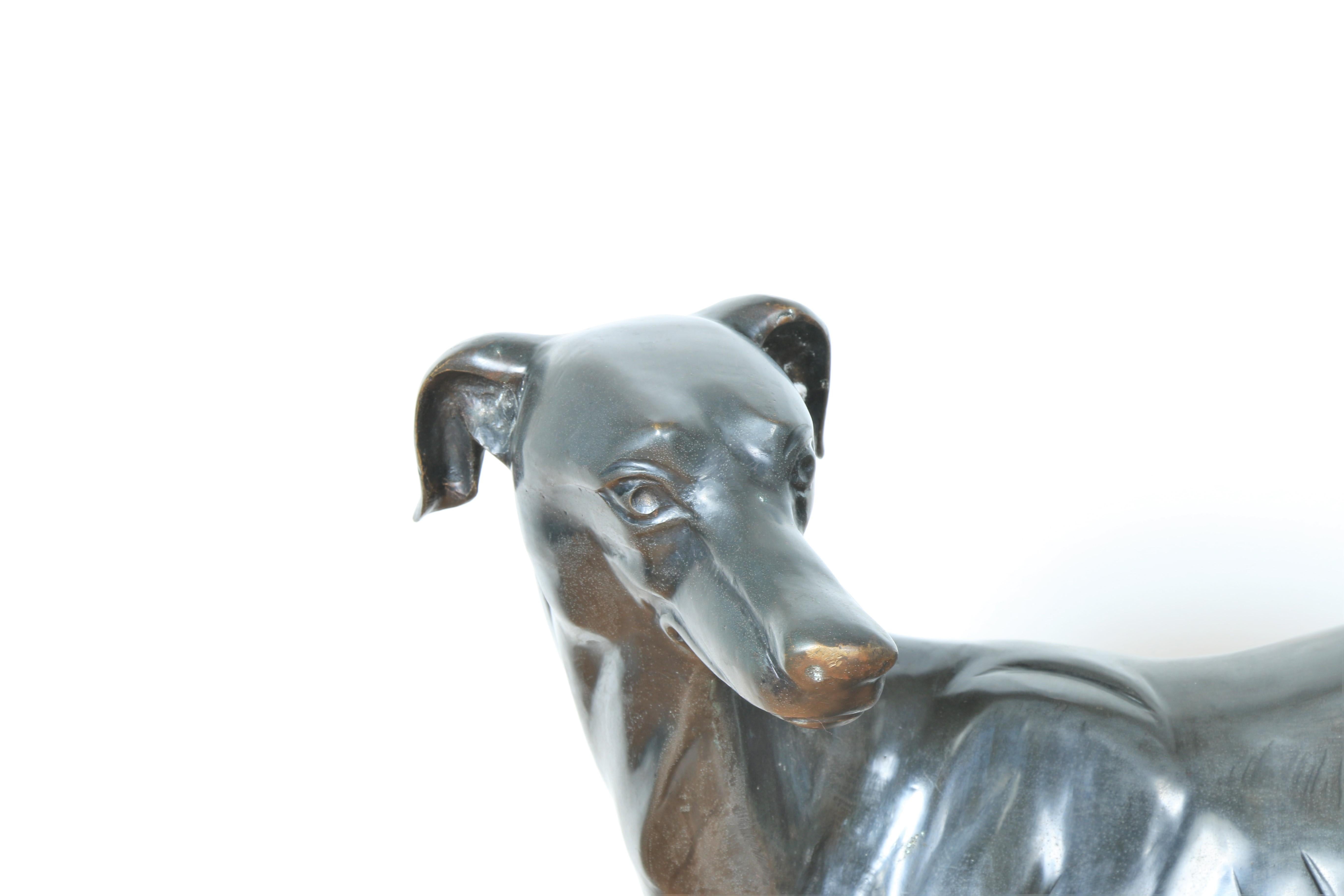 bronze greyhound statue