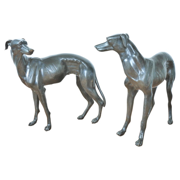RG15 Greyhound Lurchers Dog Ornament Sculpture Bronze Resin Figurine