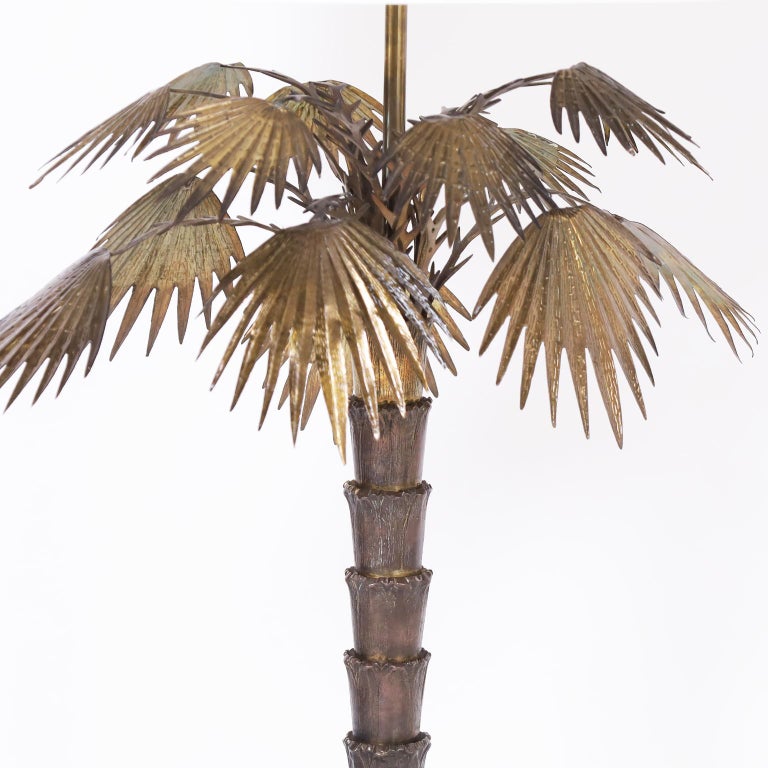 Bronze Palm Tree Table Lamp For Sale at 1stDibs