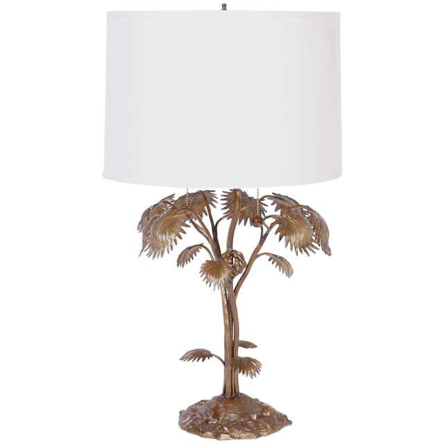 Bronze Palm Tree Table Lamp at 1stDibs