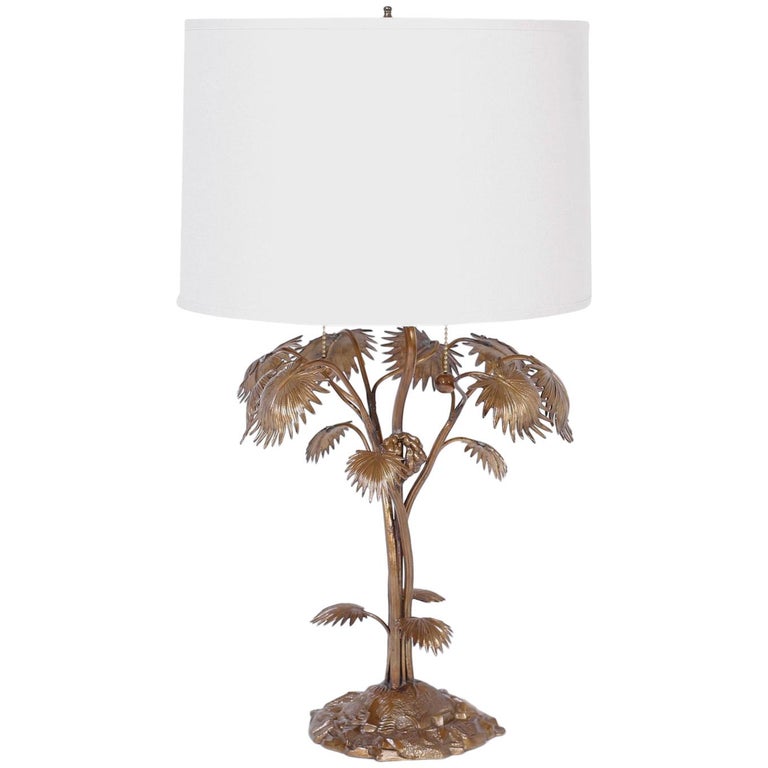 Bronze Palm Tree Table Lamp at 1stDibs | white biba tree, palm tree table  lamps, palm tree lamps for sale