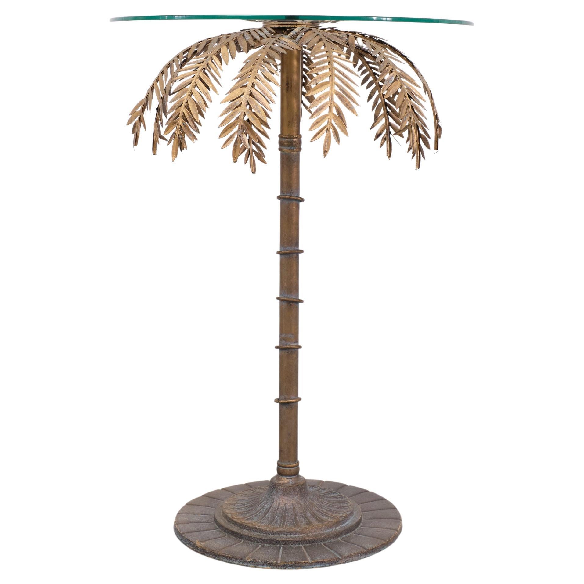 Bronze Palm tree table Maison Jansen 1970s 