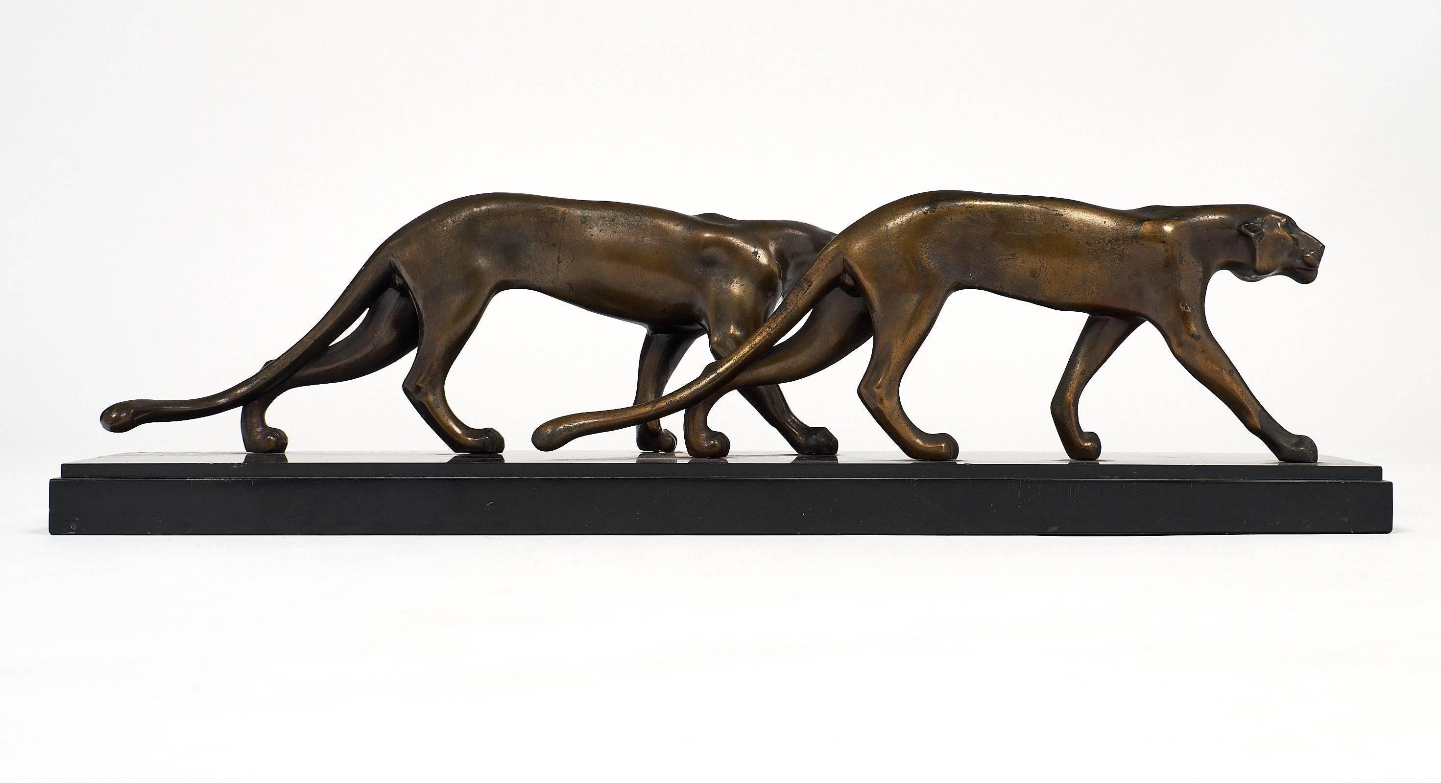 Bronze Panther Art Deco Period Statue 2