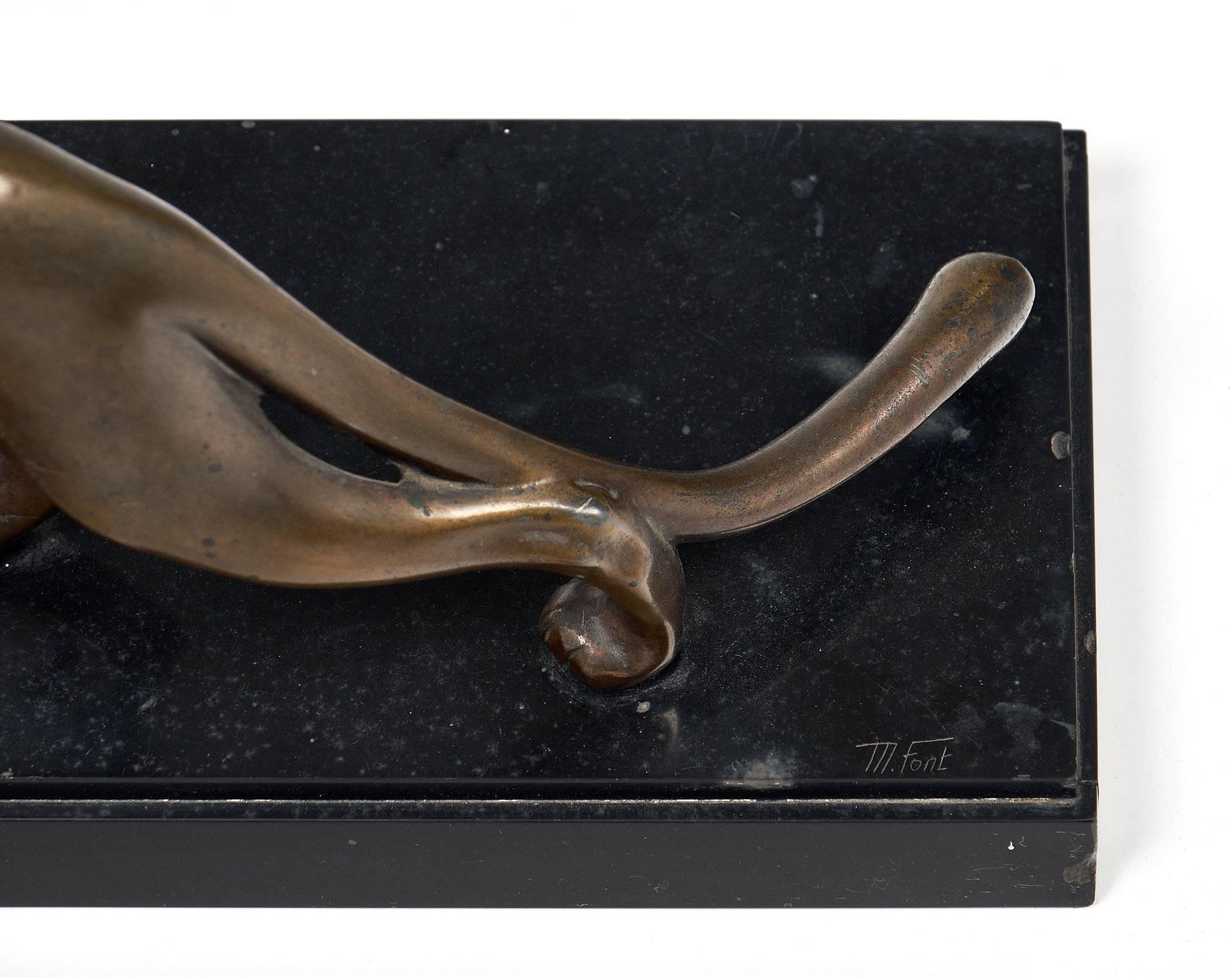 Bronze Panther Art Deco Period Statue 4