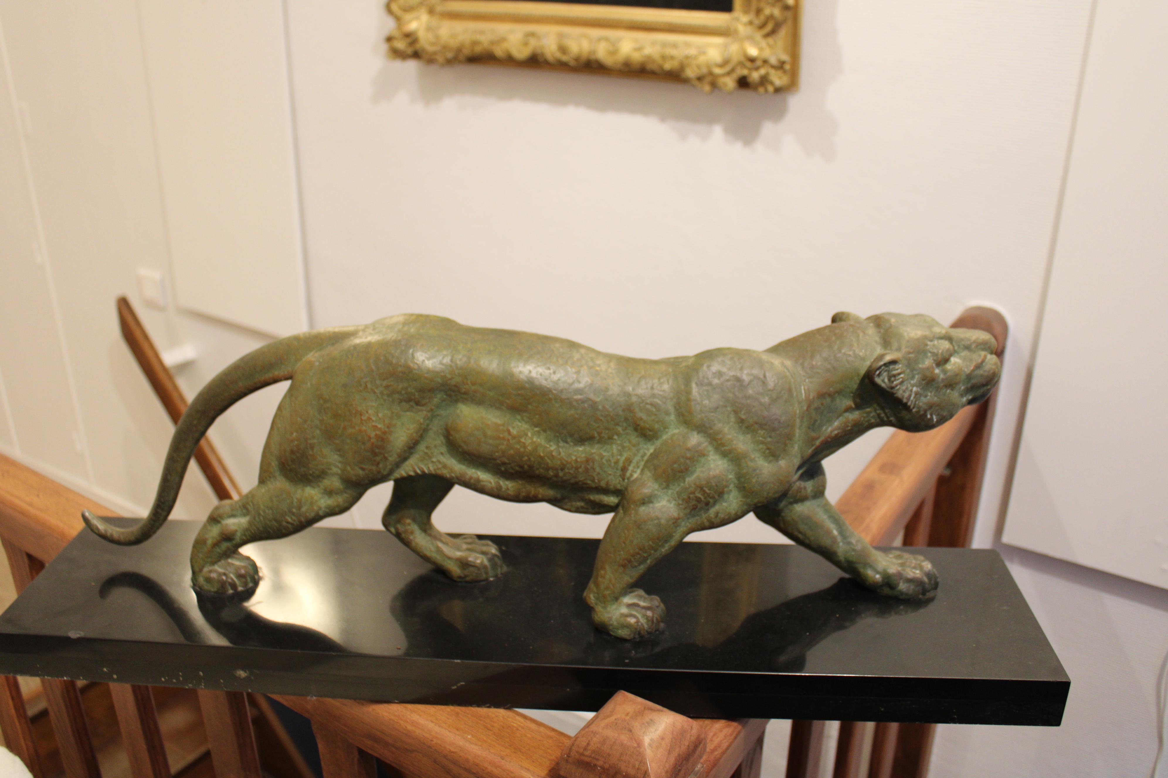 Escultura de pantera de Chiparus, hacia 1920 Patinado