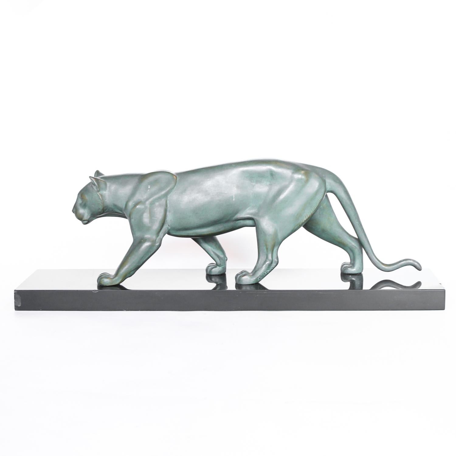 Patinated Art Deco Panther