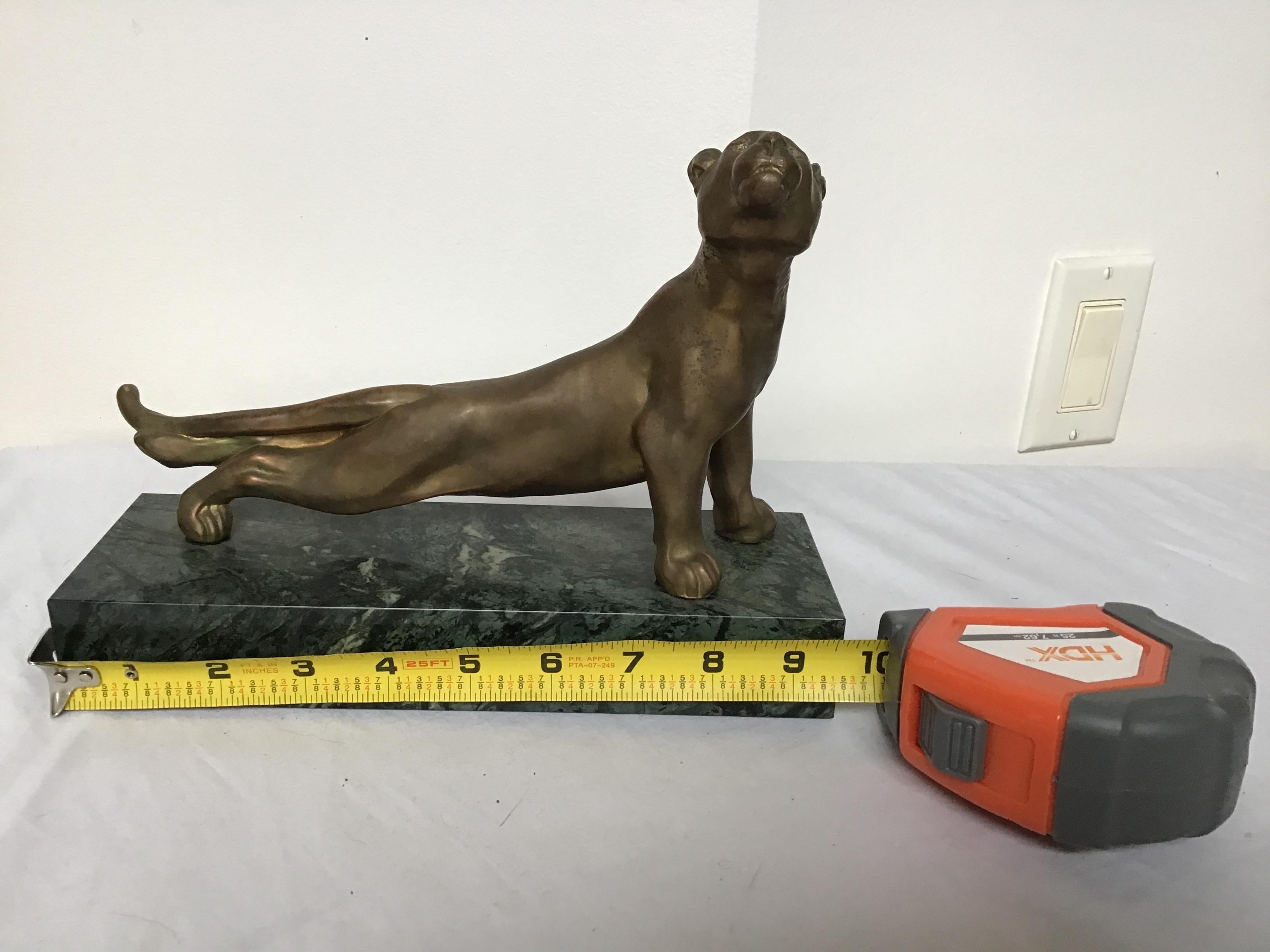 Bronze Panther on Marble Base 7