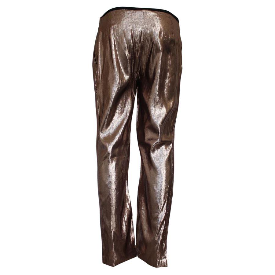 Silk (64%) Polyester Bronze colour Total length cm 93 (36.6 inches) Waist cm 36 (14.1 inches) French size 38 italian size 42
