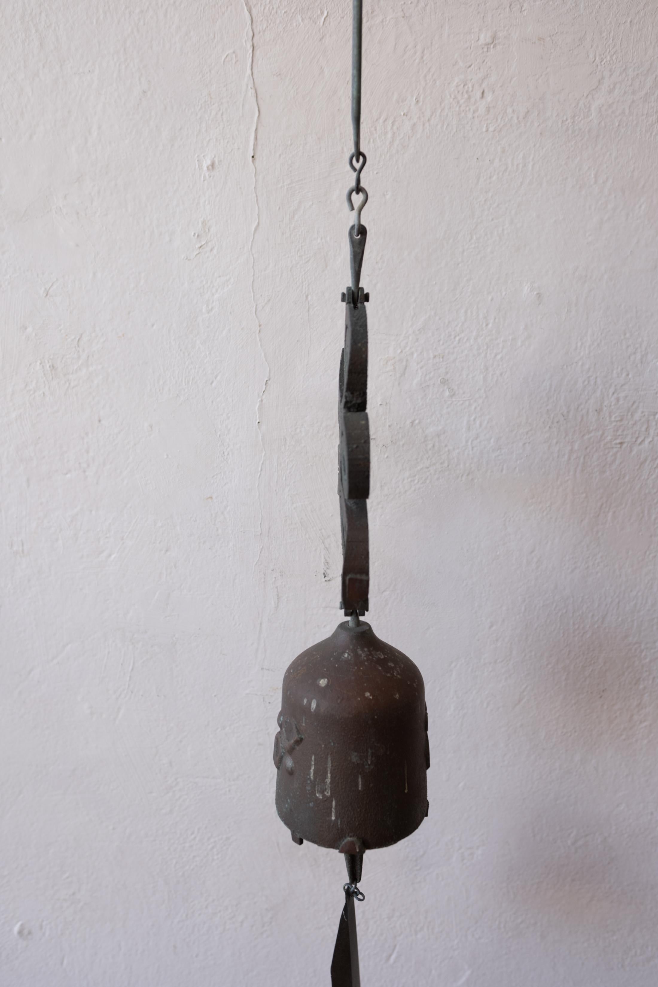 Bronze Paolo Soleri Signed Hanging Bronze Bell Sculpture 5