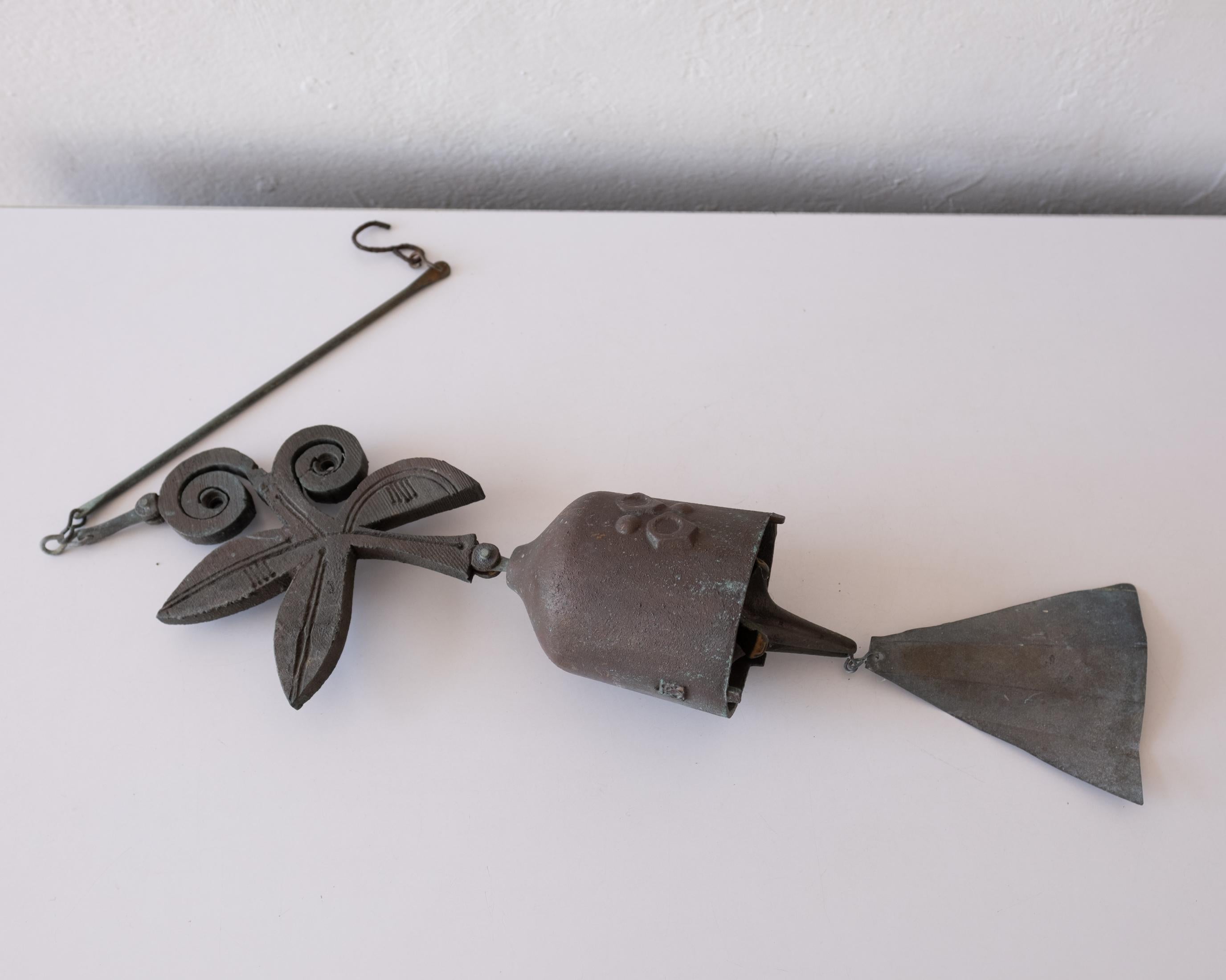 Bronze Paolo Soleri Signed Hanging Bronze Bell Sculpture 9
