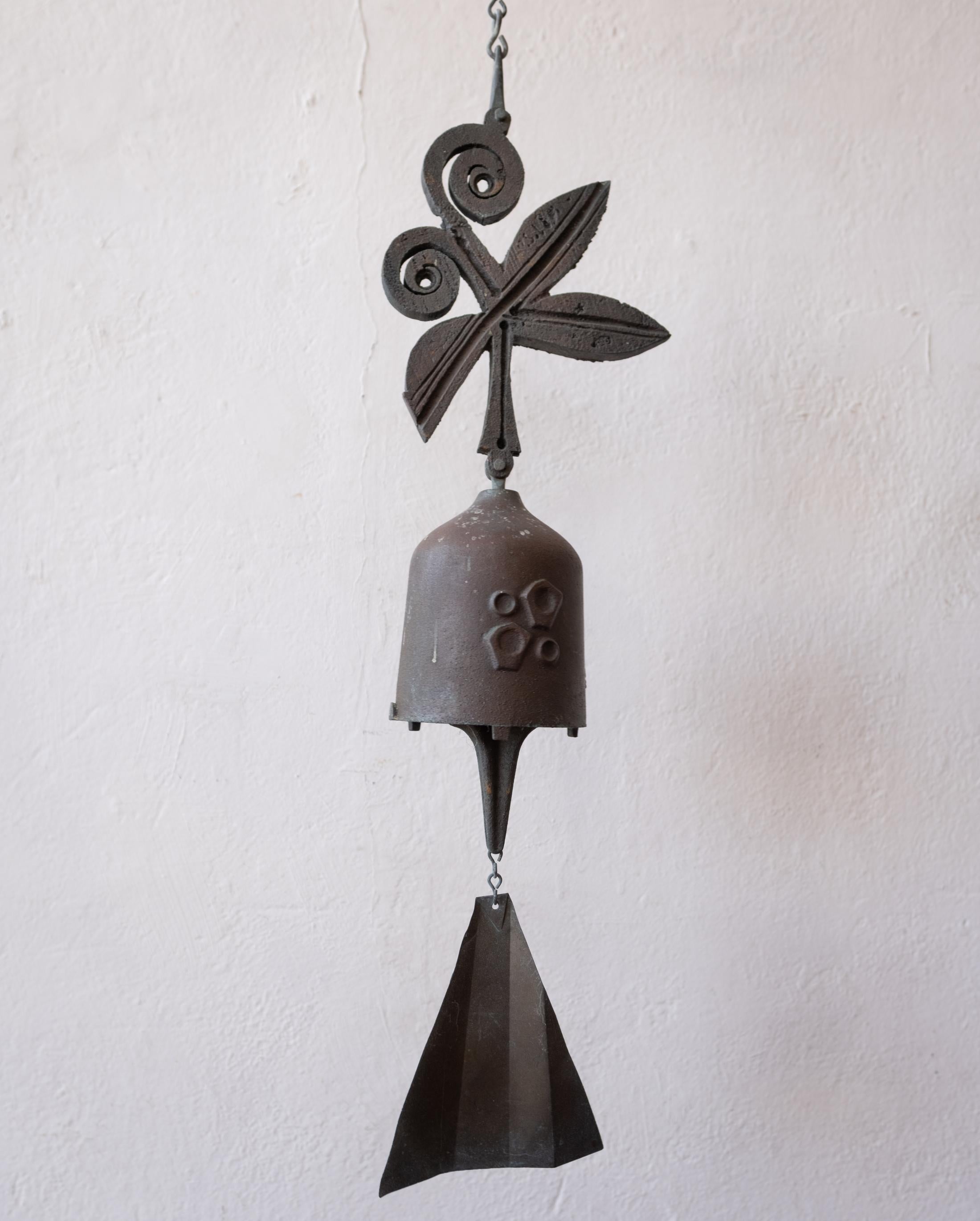 Bronze Paolo Soleri Signed Hanging Bronze Bell Sculpture 12