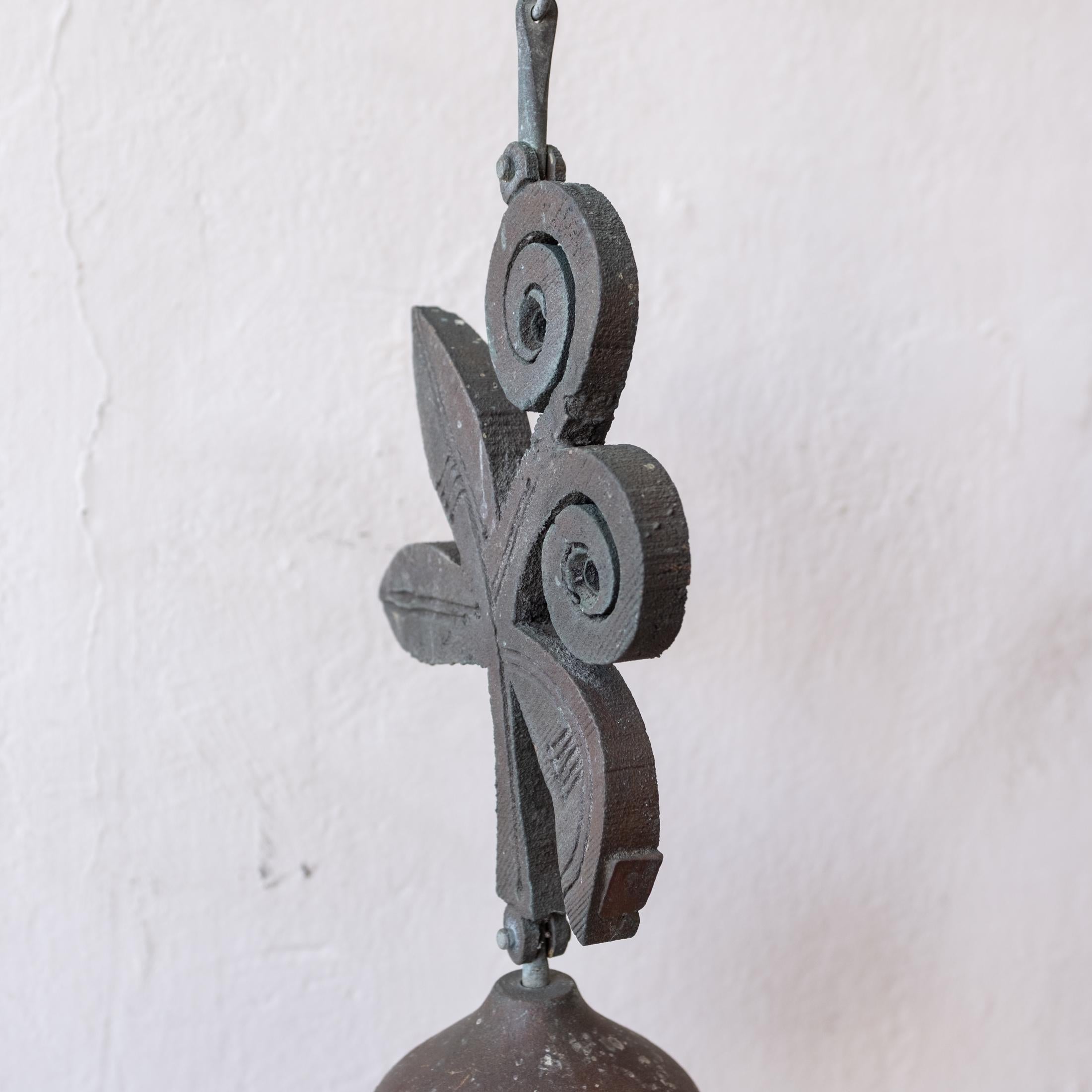 Bronze Paolo Soleri Signed Hanging Bronze Bell Sculpture 14