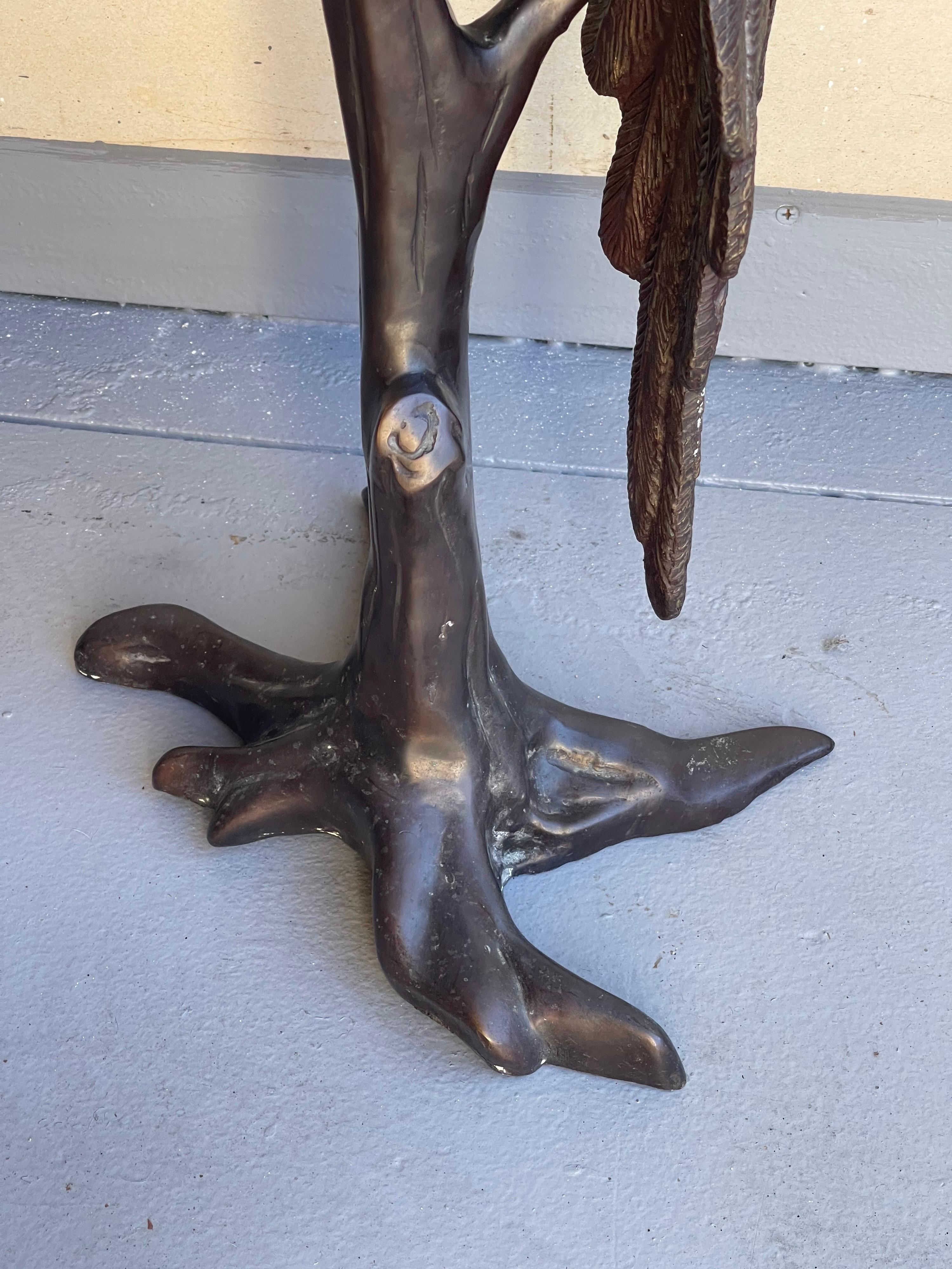 Bronze Parrot on Tree Branch Sculpture by Segal 5