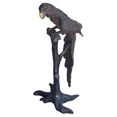 Bronze Parrot on Tree Branch Sculpture by Segal