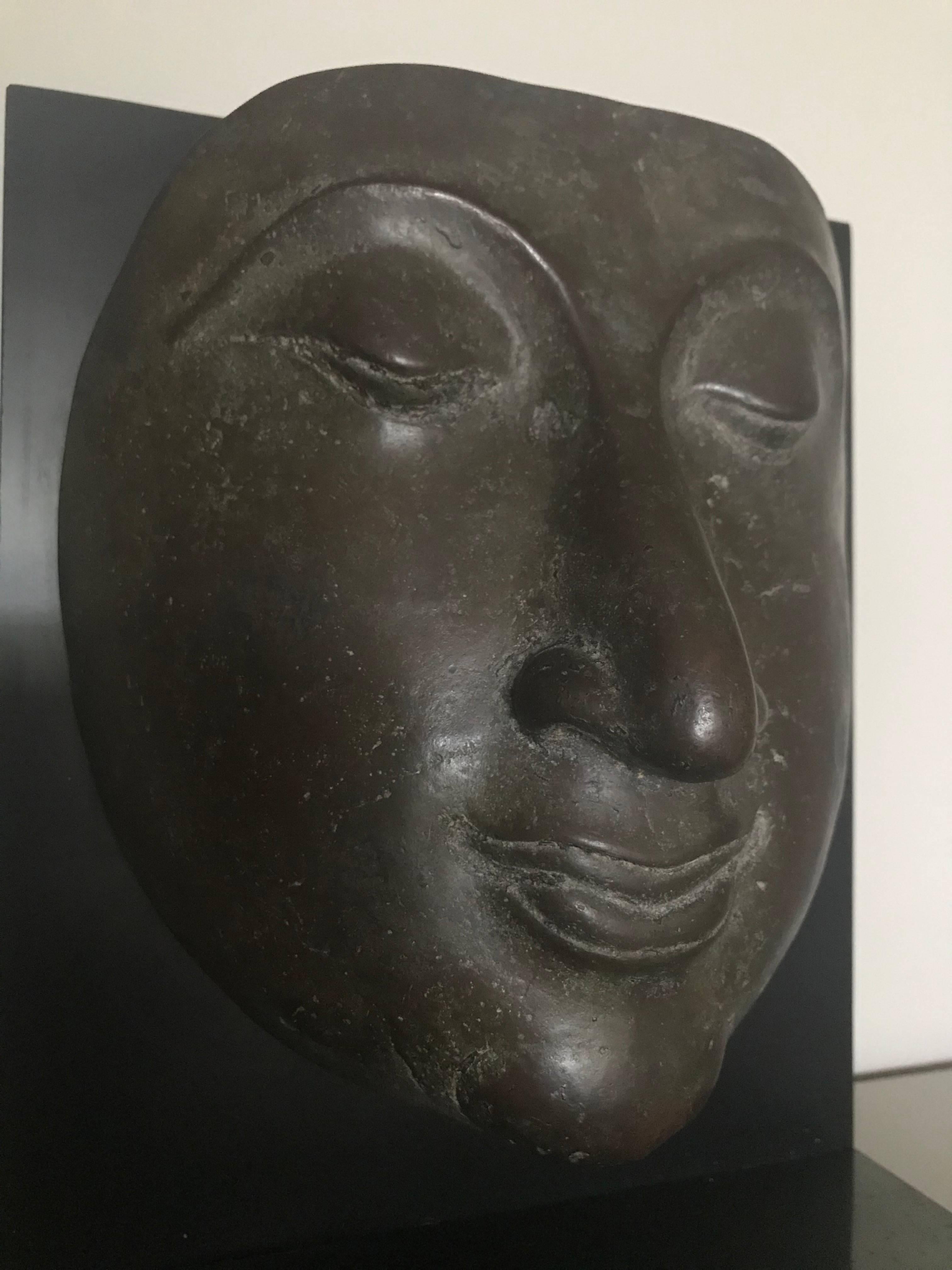 Bronze Teil des Buddha-Kopfs aus Bronze (Poliert) im Angebot