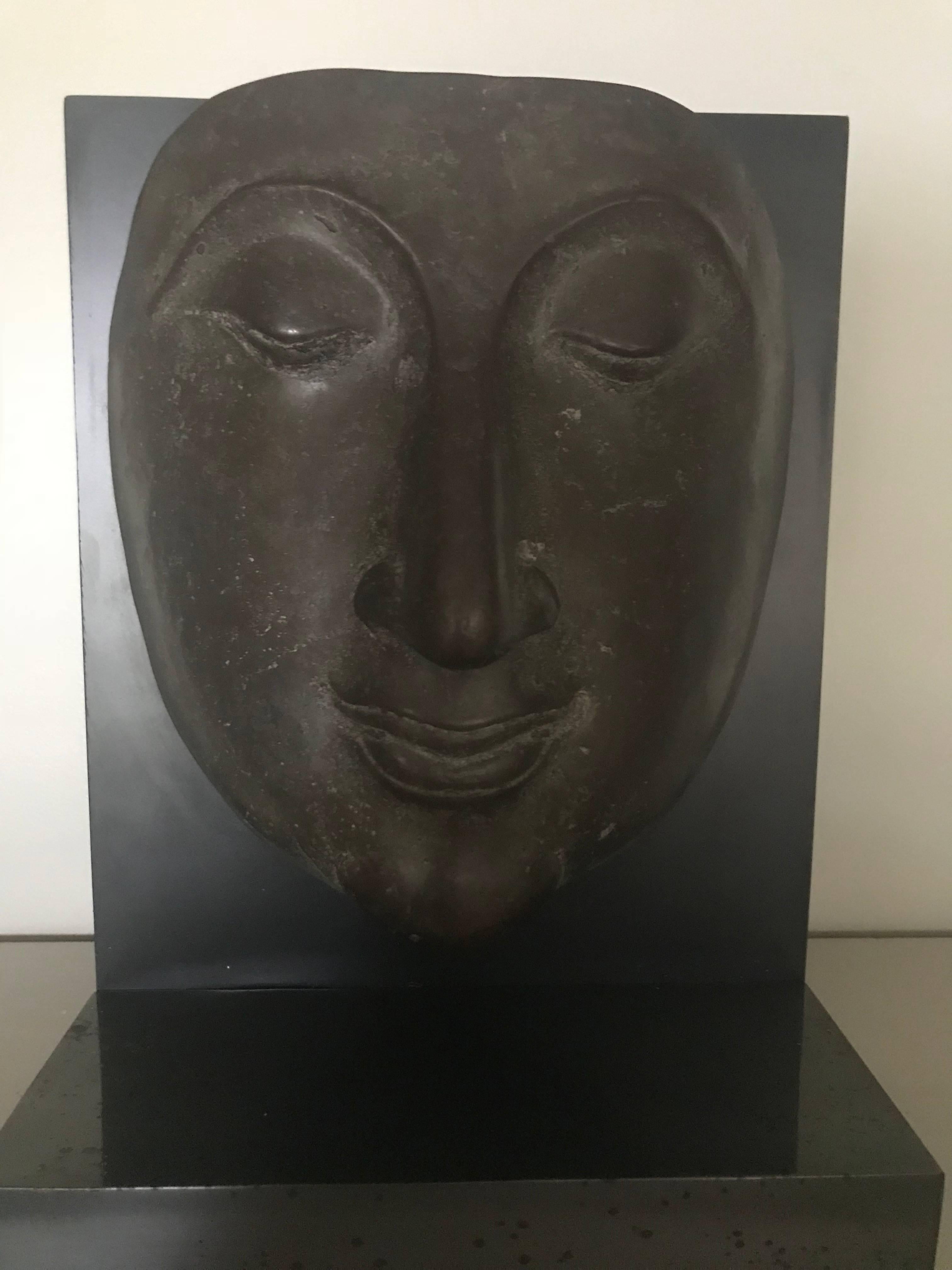 18th Century and Earlier Bronze Part of Buddha Head For Sale