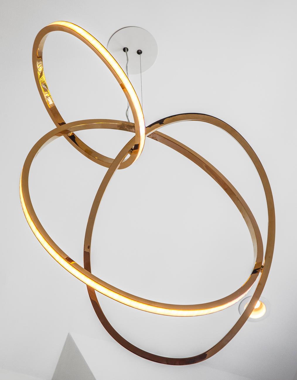 Polished Bronze Patera Light Fixture by Niamh Barry