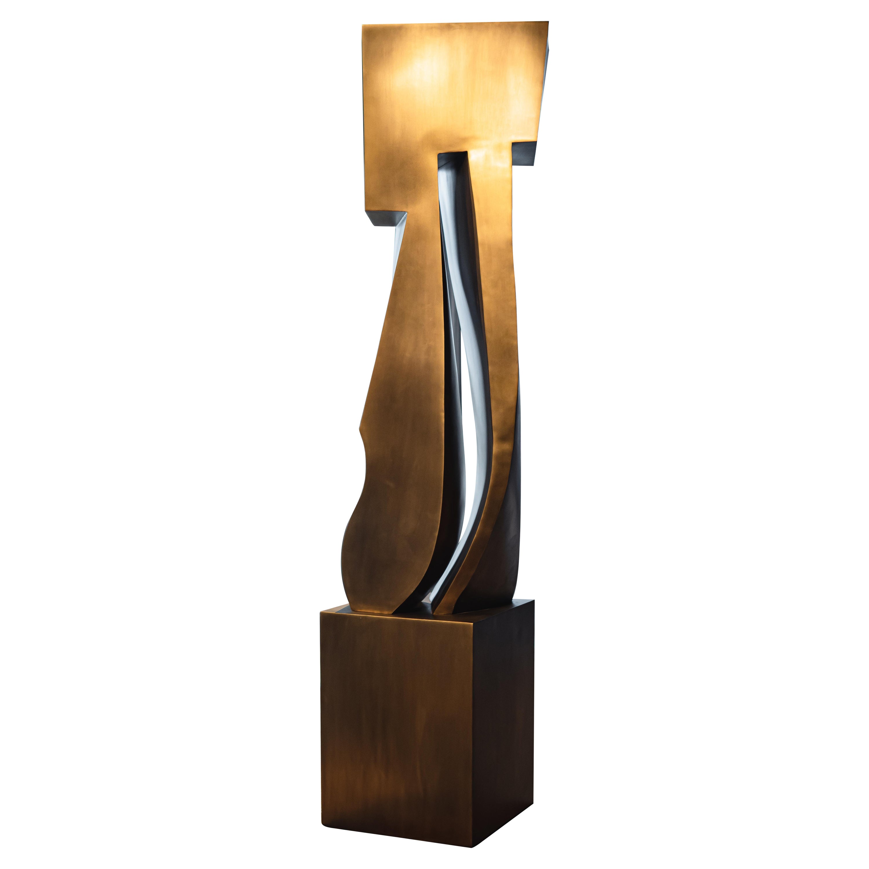 Sculpture en laiton Bronze-Patina de Patrick Coard Paris