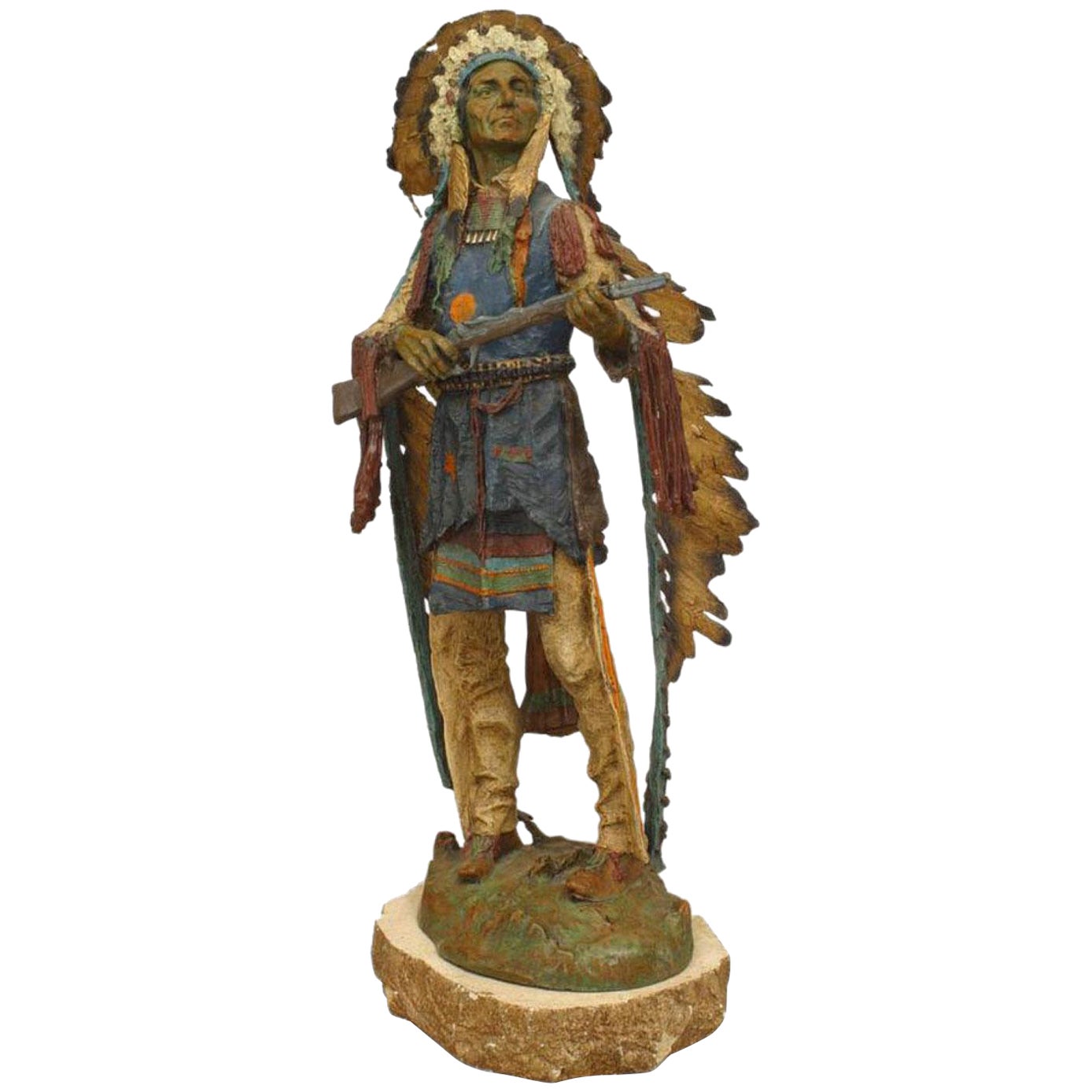 Bronze Patinaed Native American Figure