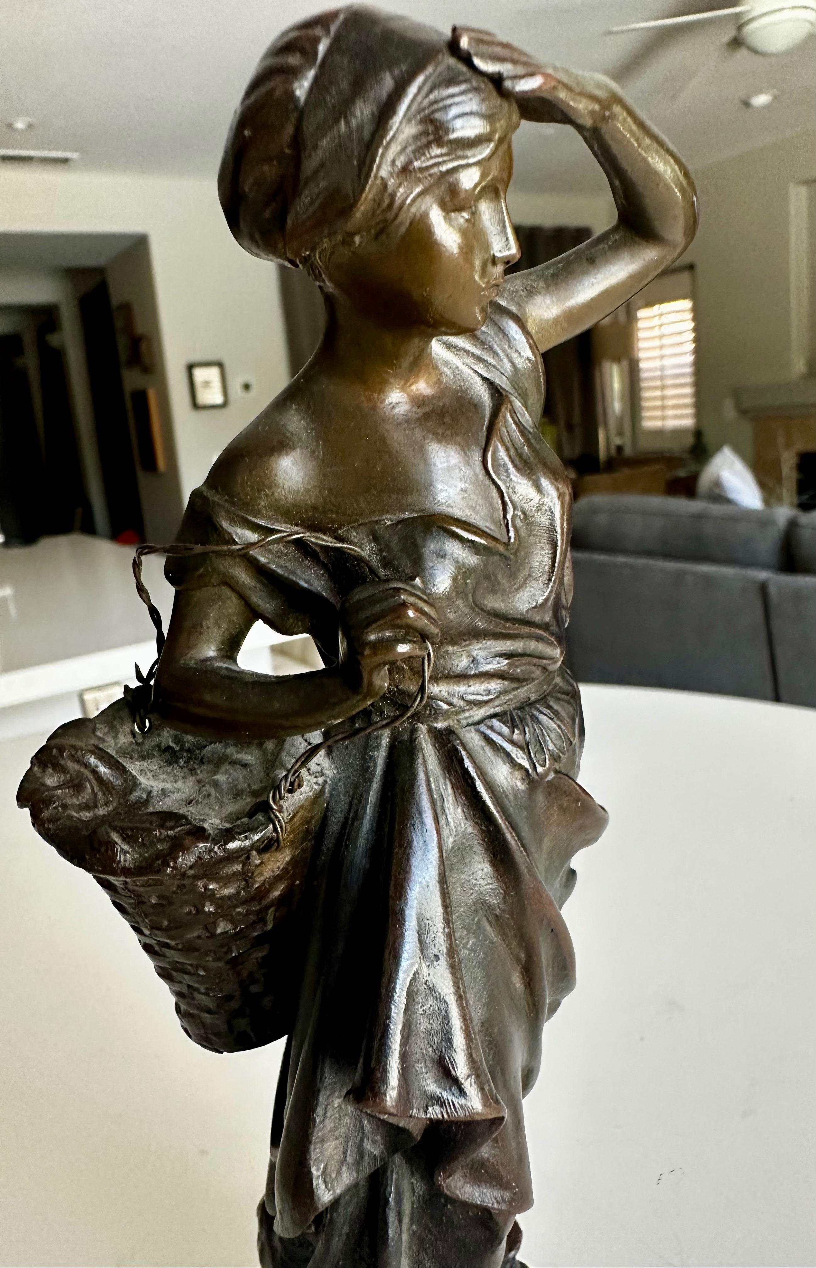 Bronze Patinated 19th Century Fisherwomen after Eugene Laurent For Sale 3