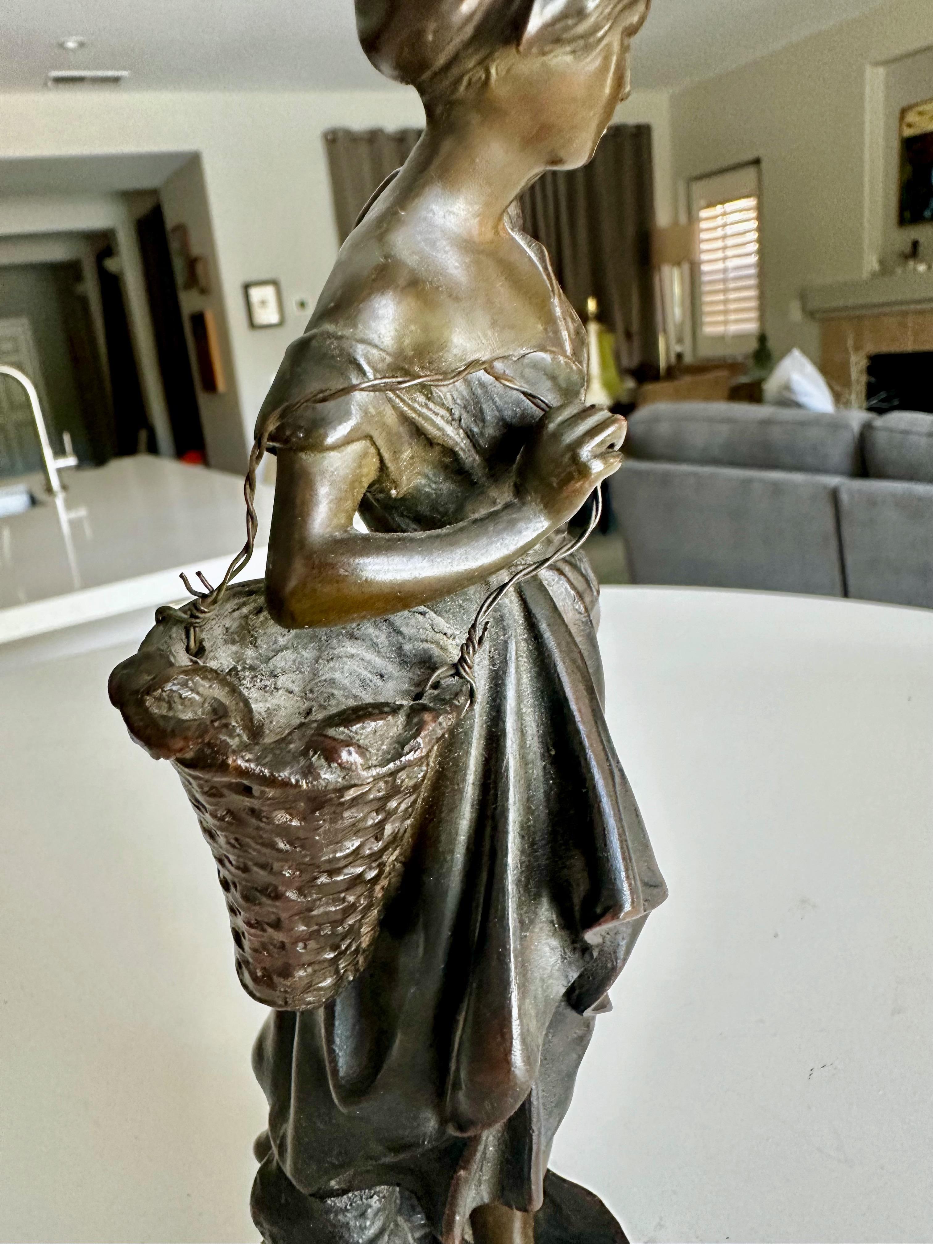 Bronze Patinated 19th Century Fisherwomen after Eugene Laurent For Sale 4