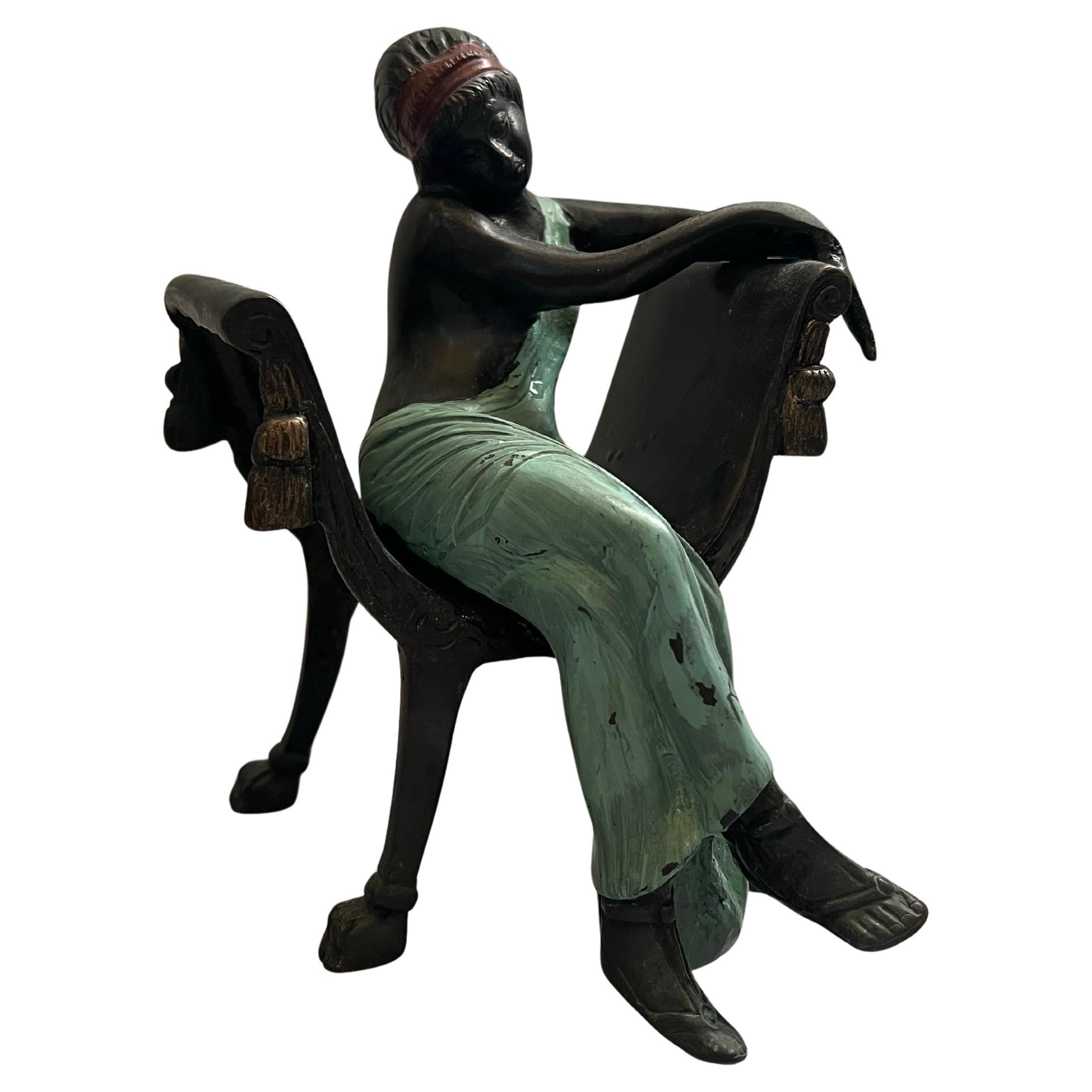 Bronze Patinated Art Deco Style Figurative Sculpture Erte Style