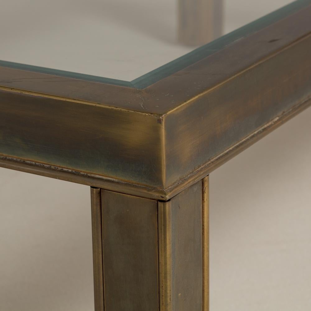Late 20th Century Bronze Patinated Brass Framed Coffee Table, 1970s For Sale