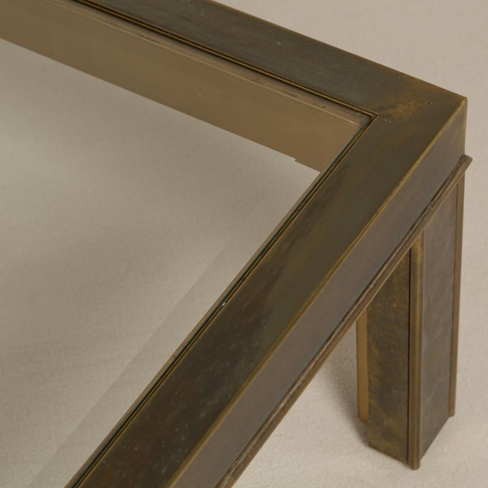 Late 20th Century Bronze Patinated Brass Framed Coffee Table, 1970s
