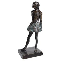 Retro Bronze Patinated Figurine Little Dancer of Fourteen Years by Degas 20th century