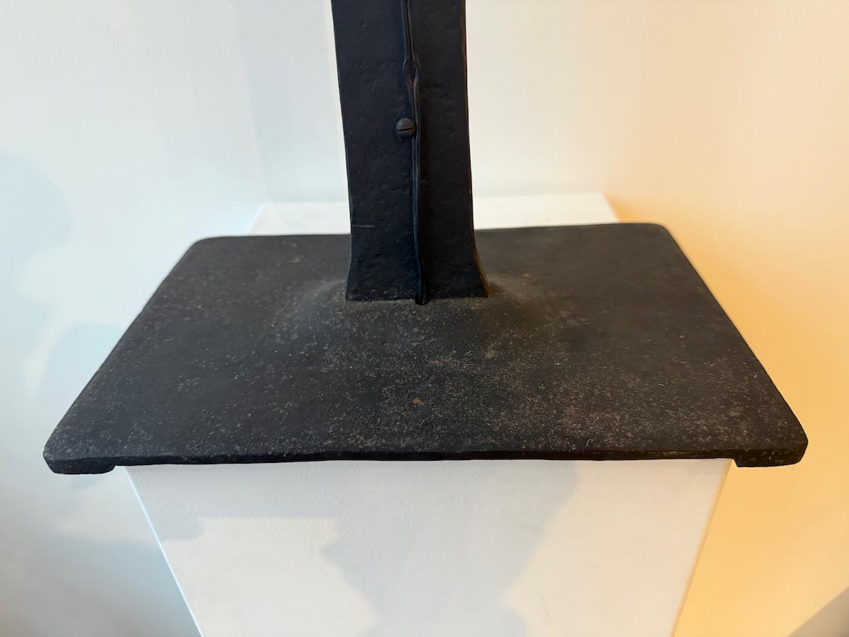 Bronze-Patinated Iron and Parchment Table Lamp Attributed to Marc du Plantier For Sale 6