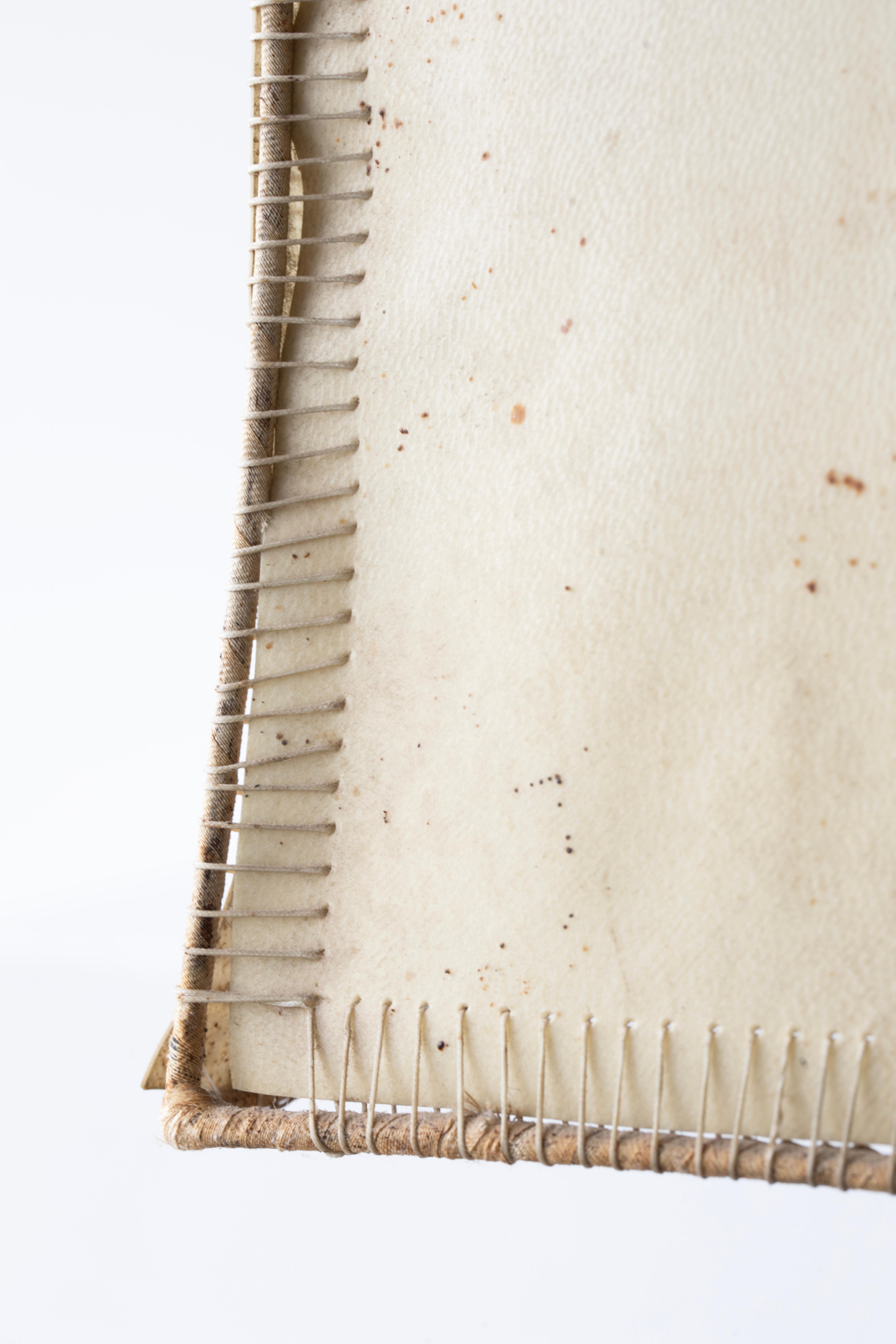 Bronze-Patinated Iron and Parchment Table Lamp Attributed to Marc du Plantier In Good Condition For Sale In Brooklyn, NY