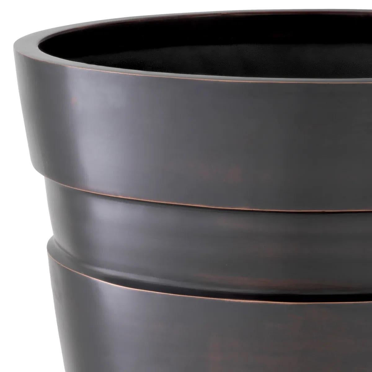 French Bronze Patinated Metal Planter, Modern Indoor Planter. For Sale