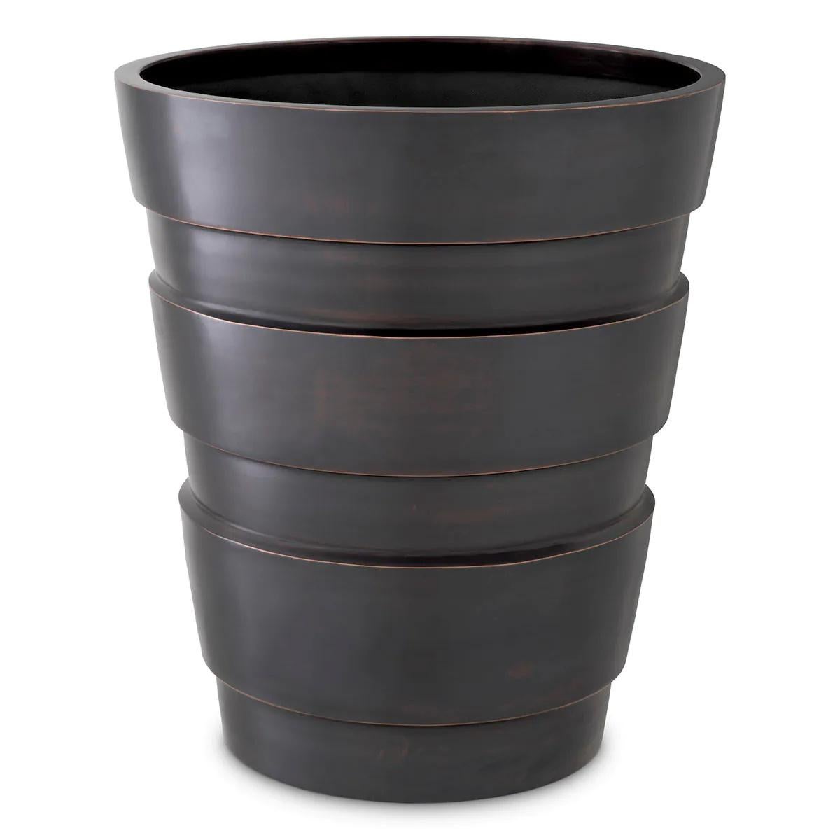 Bronze Patinated Metal Planter, Modern Indoor Planter. In New Condition For Sale In Saint-Ouen, FR