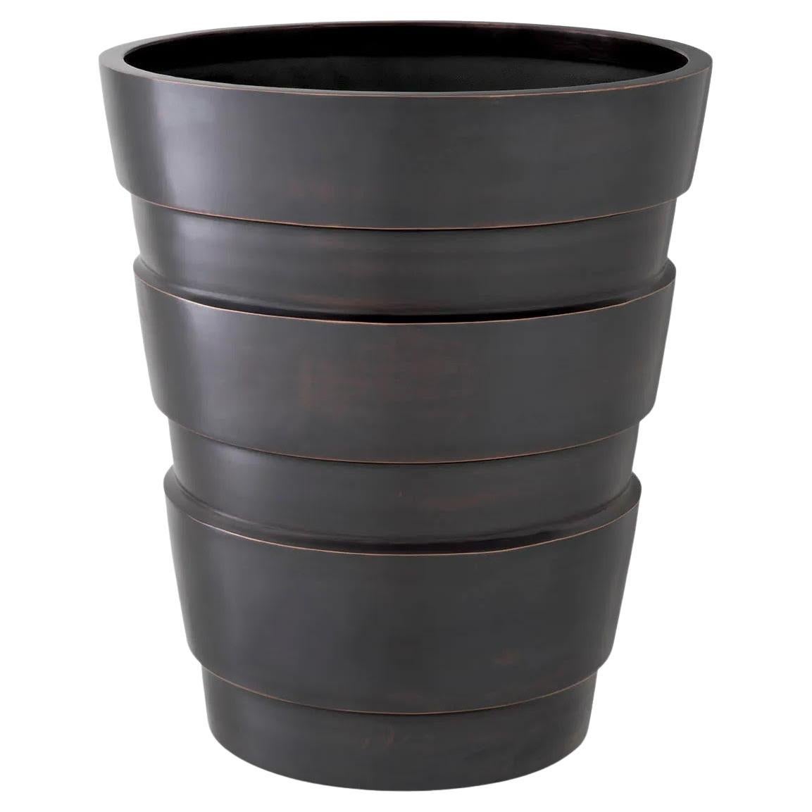 Bronze Patinated Metal Planter, Modern Indoor Planter. For Sale