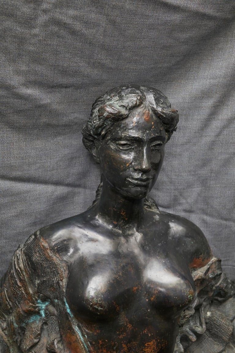 Bronze Patinated Nude Woman On The Wave By Gy rgyi Lantos For Sale At bronze-patinated-nude-woman-on-the-wave-by-gy-rgyi-lantos-for-sale-at