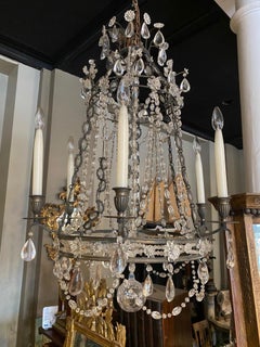 Bronze Patinated Six Arm Chandelier by Maison Bagues