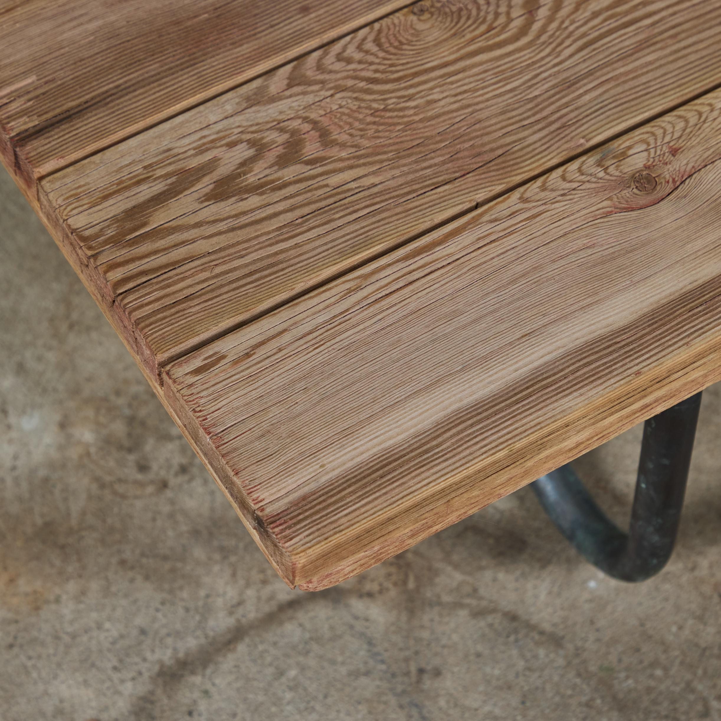 Table de plage en bronze avec plateau en bois par Walter Lamb pour Brown Jordan en vente 10