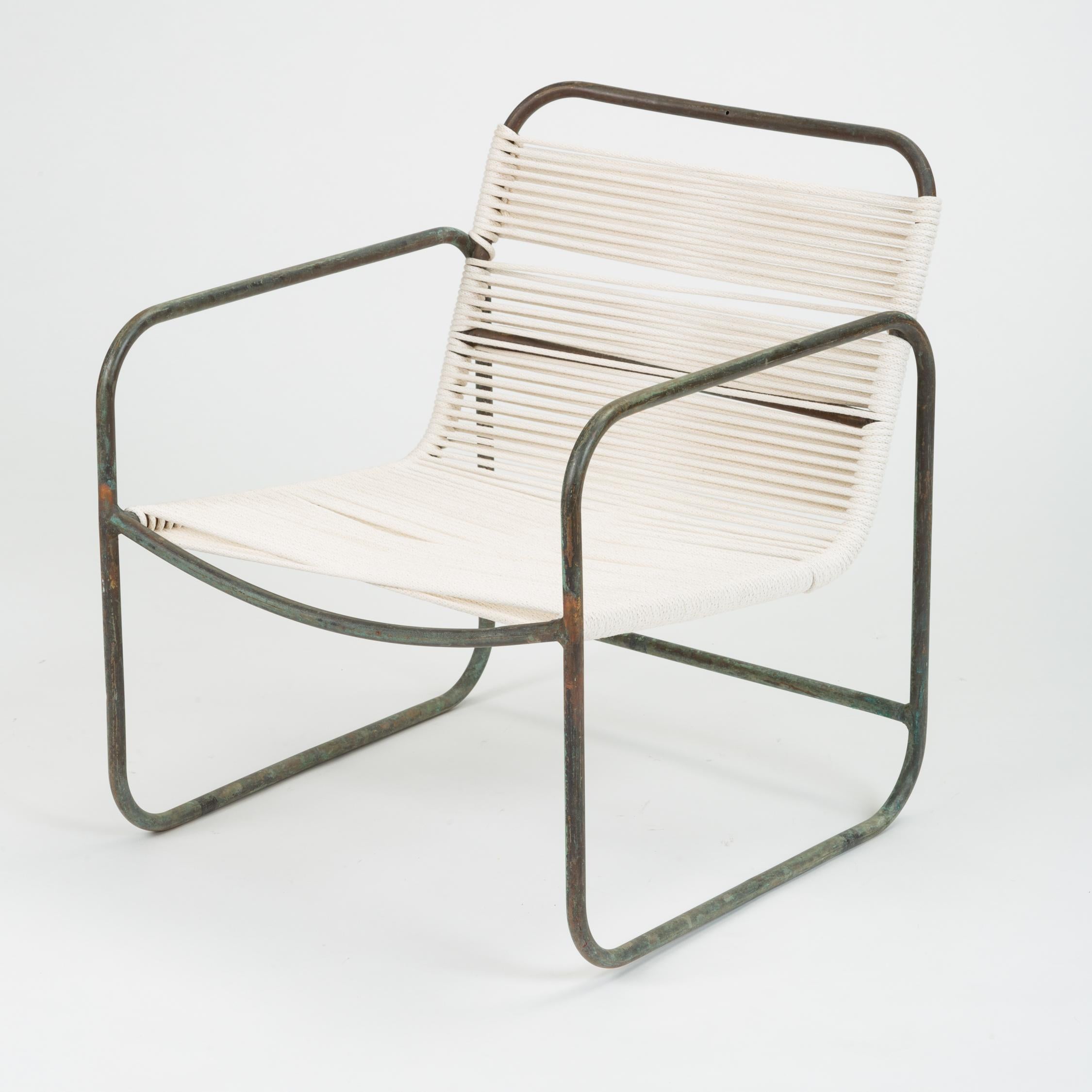 Patinated Bronze Patio Lounge Chair by Kipp Stewart Terra