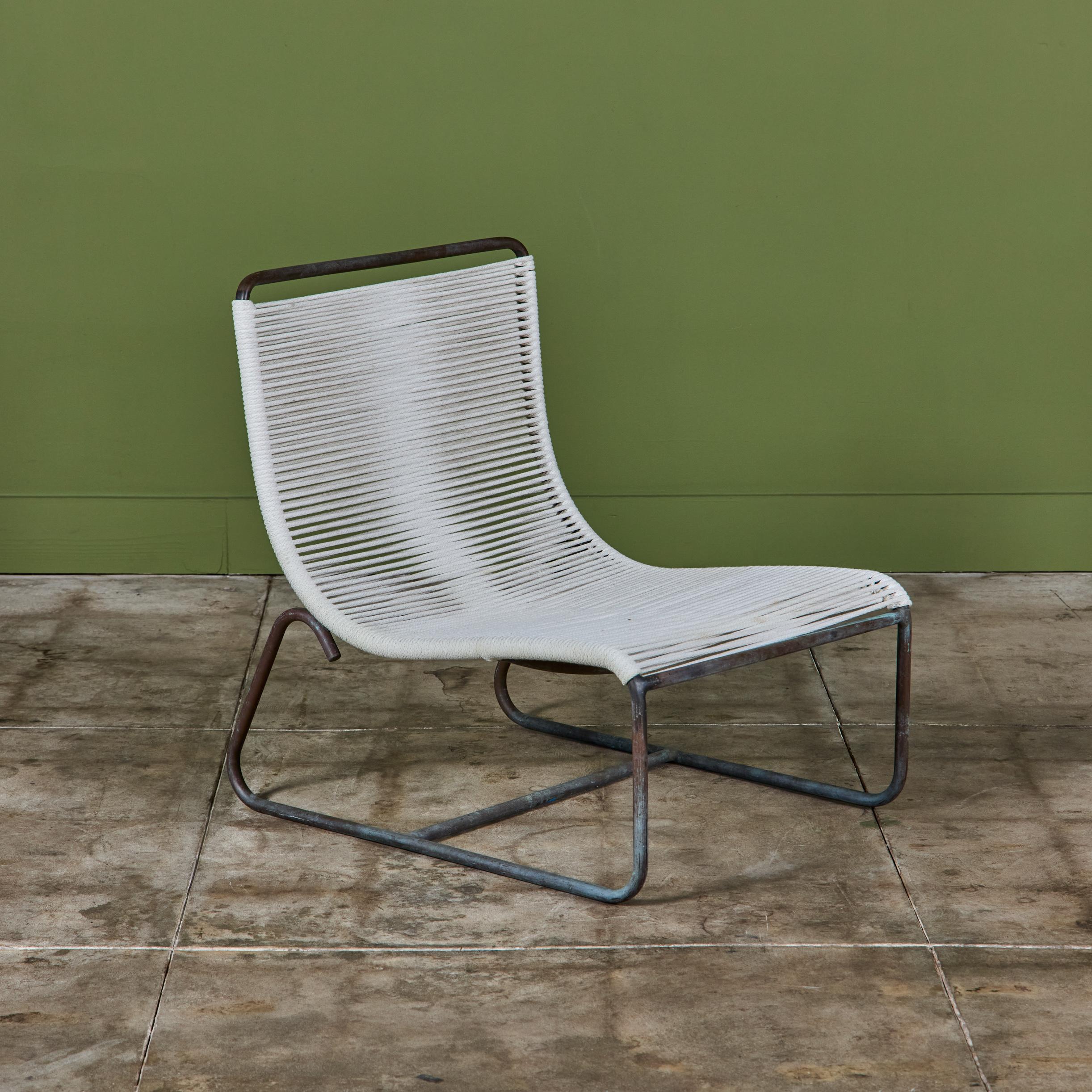 Bronze Patio Sleigh Chair by Walter Lamb for Brown Jordan For Sale 4