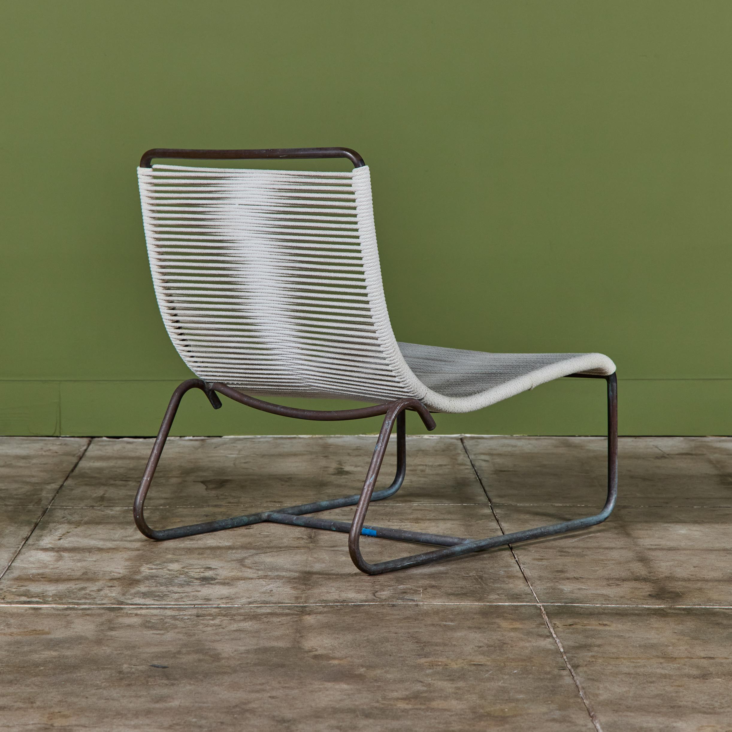 American Bronze Patio Sleigh Chair by Walter Lamb for Brown Jordan For Sale